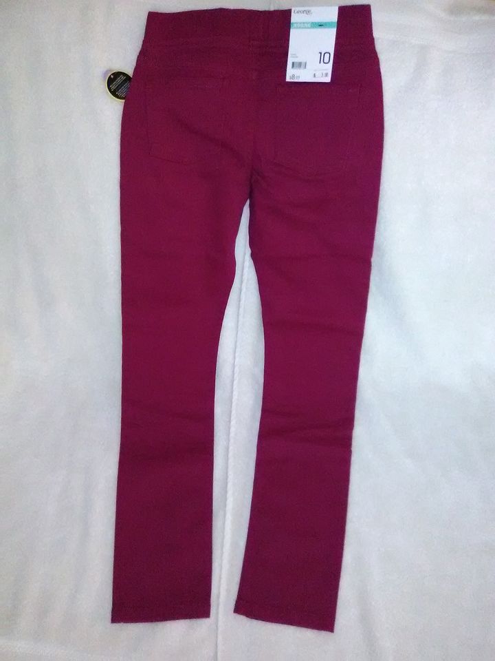 Girl's Cotton Jeggings Skinny Leg~Fuchsia or Green Sizes 4, 10, 12, 14