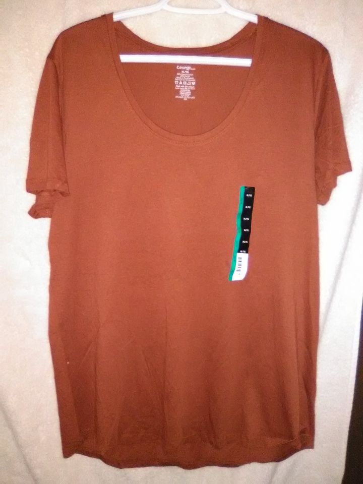 Scoop Neck T's with High-Low Hem in Gold, Rust, Pink, Burgundy Sizes L, XL