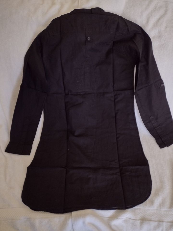 Women's V Neck Cotton Shirt with Embroidered Pattern Size 2