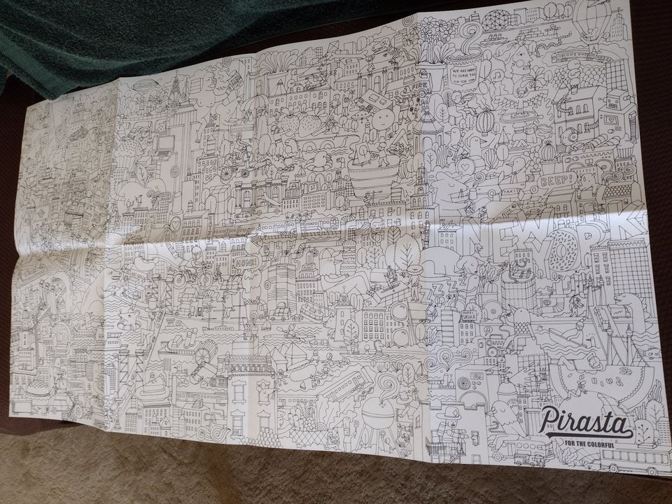 Big Colouring Poster by Pirasta NYC 39" x 22" Ages 3+
