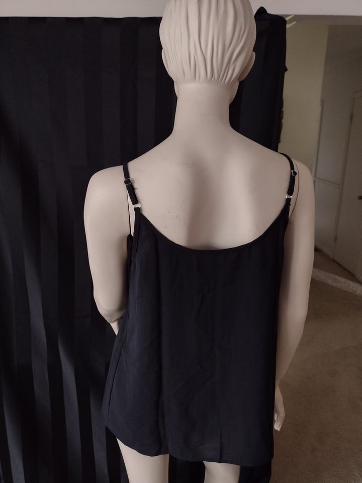 Women's Button Front Black Cami Top Size M