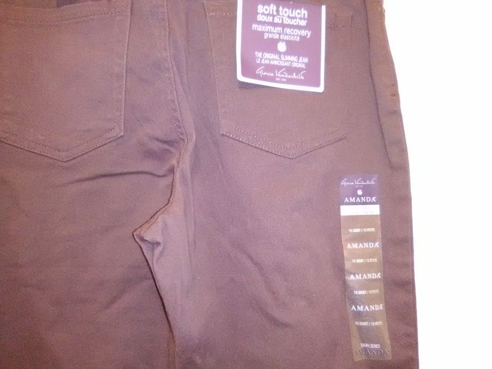 Women's Amanda Petite Jeans Port Wine or Black Layered Stencils 27" Inseam