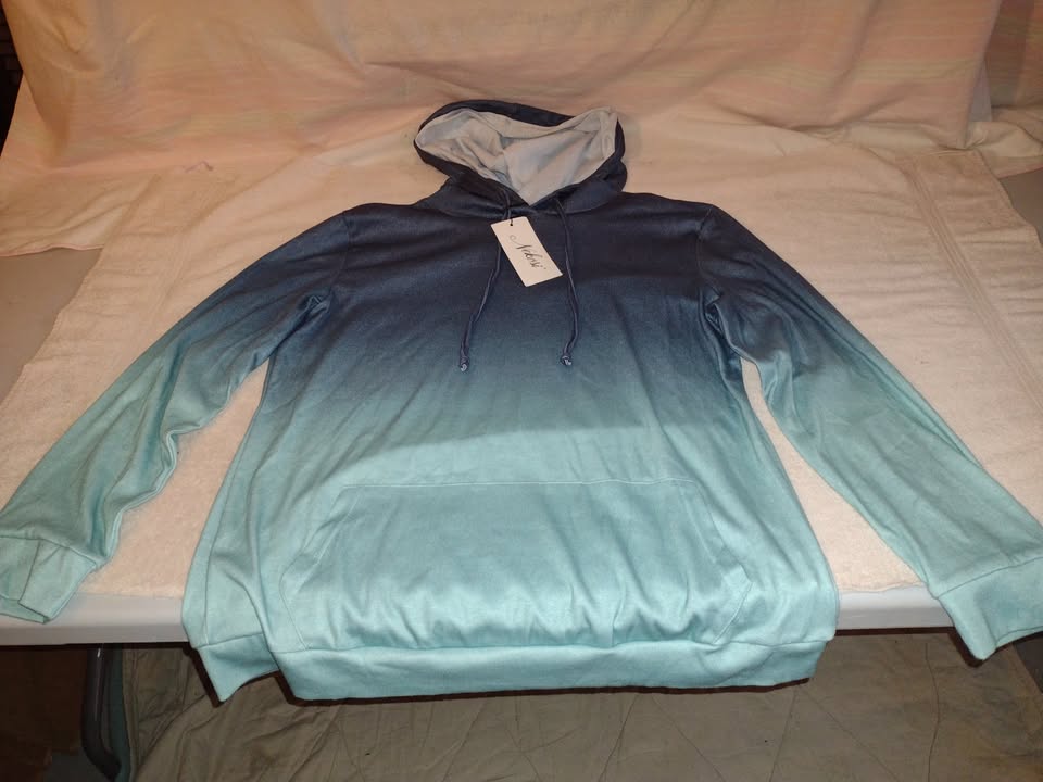 Women's Lightweight Pullover Hoodie Tie Dye Size L