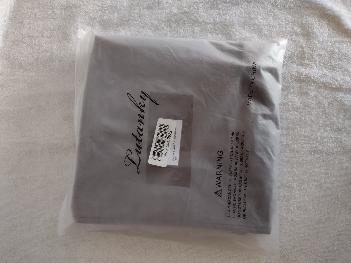2 Gray Velvet Cushion Covers 20" x 20" by Lutanky