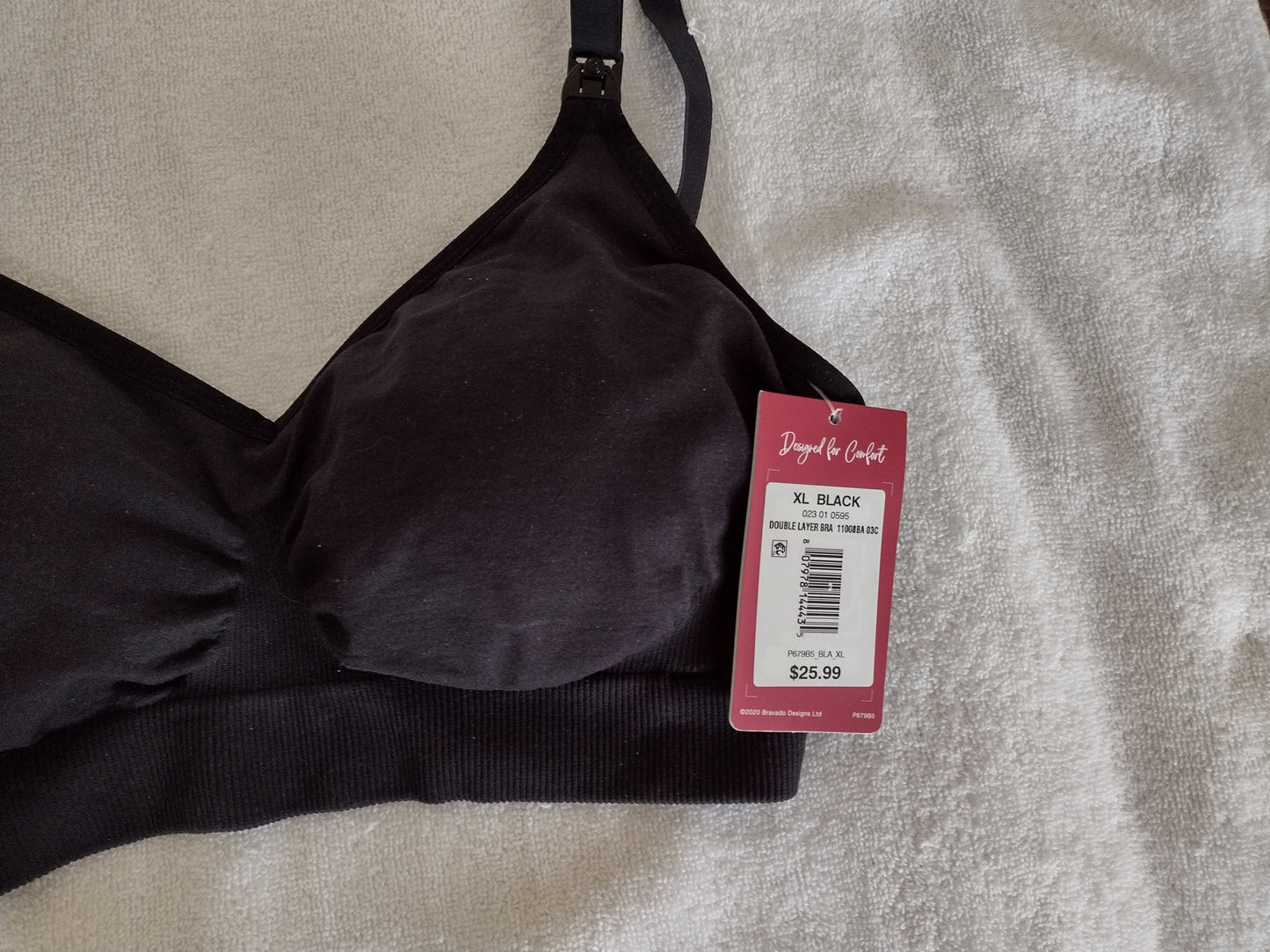 Maternity/Nursing Bra with Removable Cups Size L