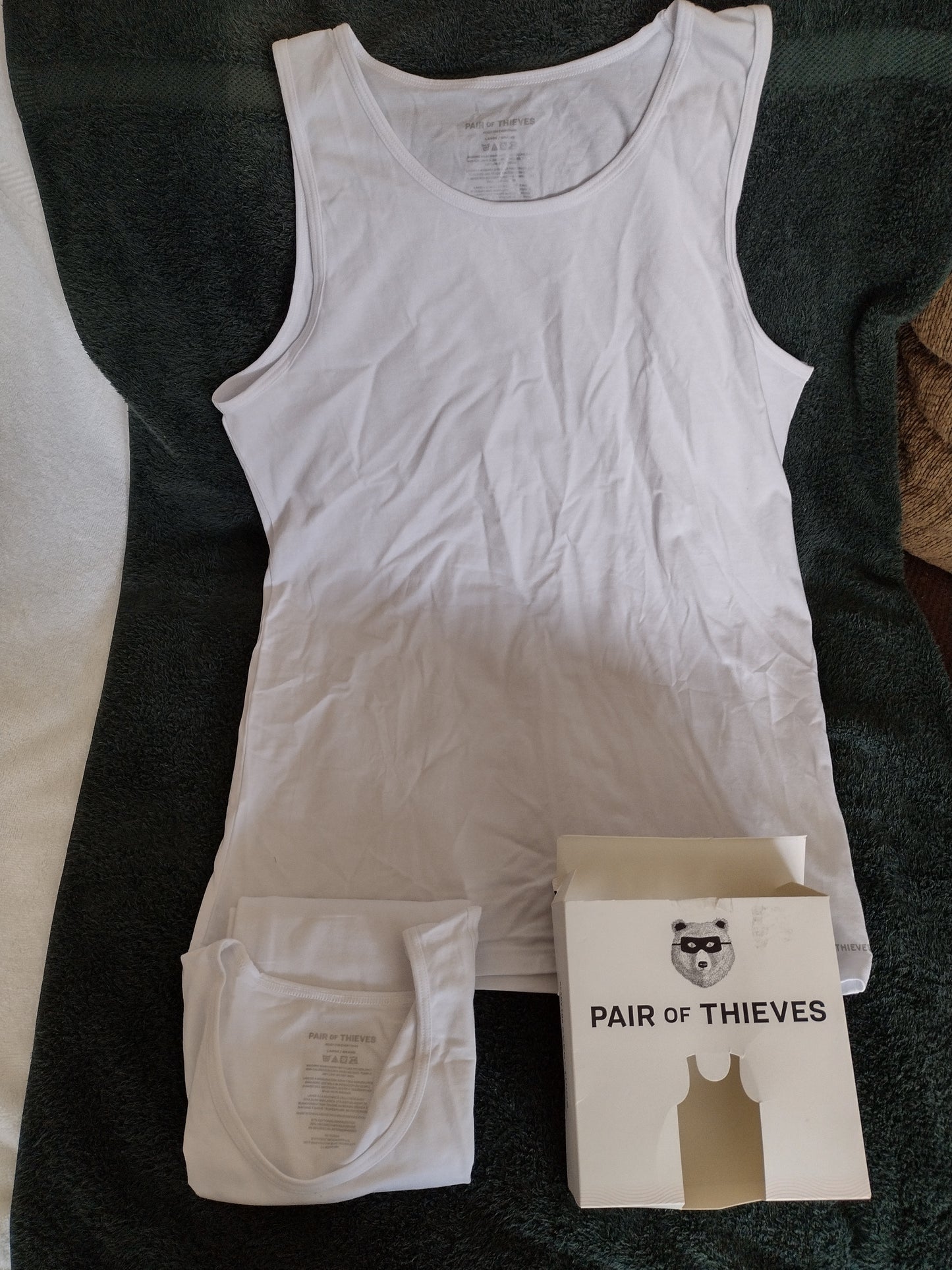 Men's White Tank Tops by Pair of Thieves 2Pk. Size L