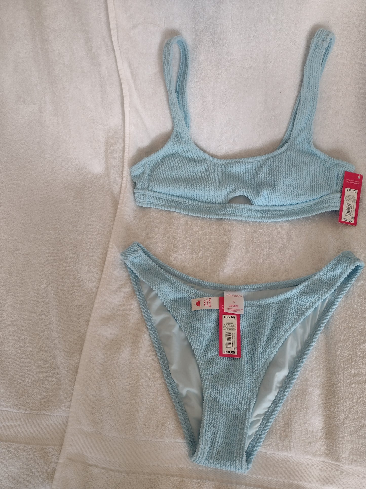 Juniors' Xhilaration Light Blue Bikini Tops & Bottoms