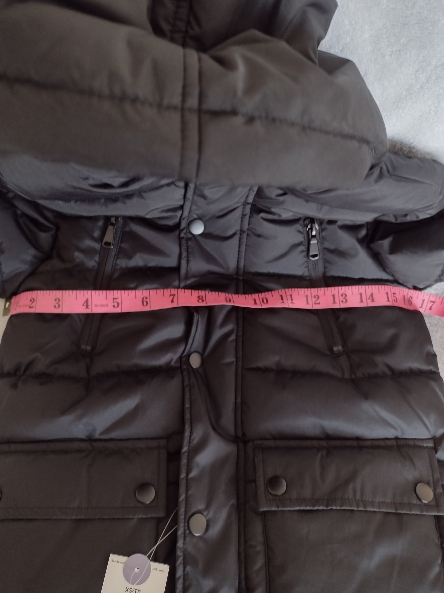 Boys Fleece Lined Puffer Coats with Hoods Sizes XS (Size 4-5), M (Size 7-8) Black