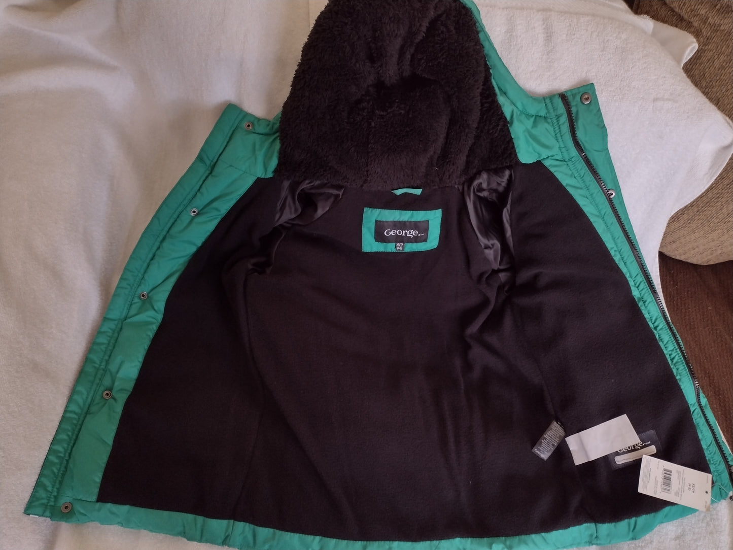 Boys Fleece Lined Puffer Coats with Hoods Sizes XS (Size 4-5), S (Size 6)