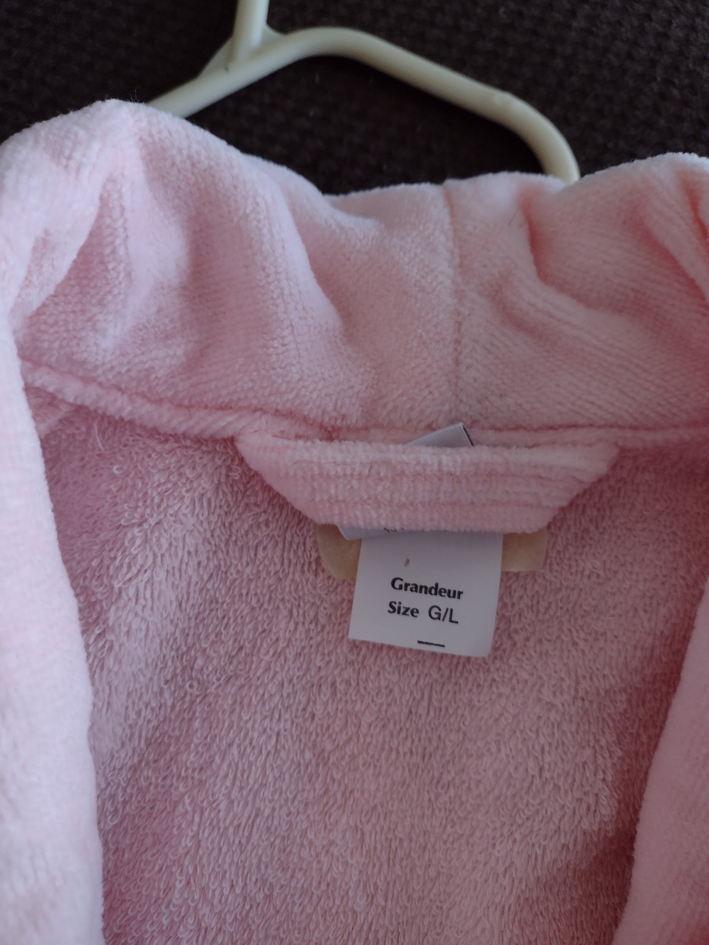 Women's Cotton Wrap Bathrobe with Belt Pink Size L