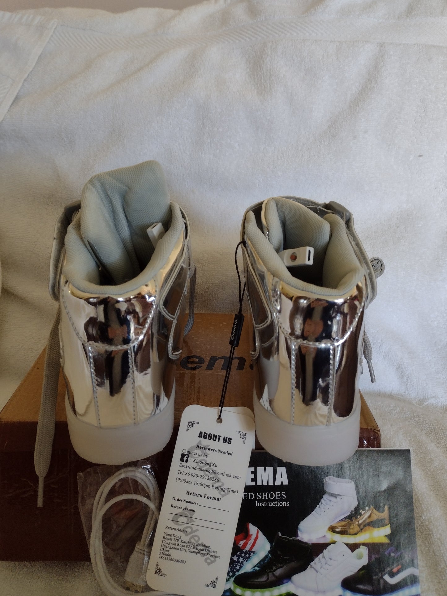 High Top LED Shoes by Odema Youth Size 4.5US