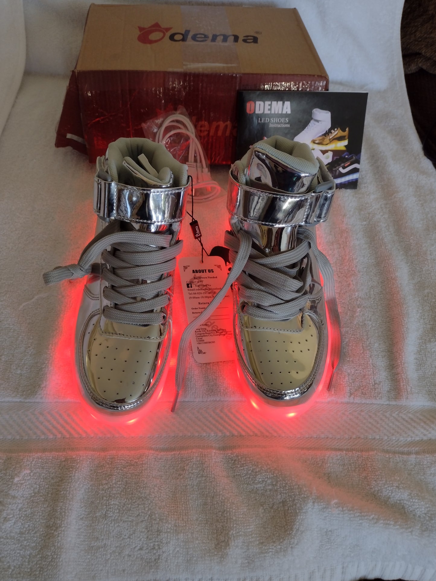 High Top LED Shoes by Odema Youth Size 4.5US