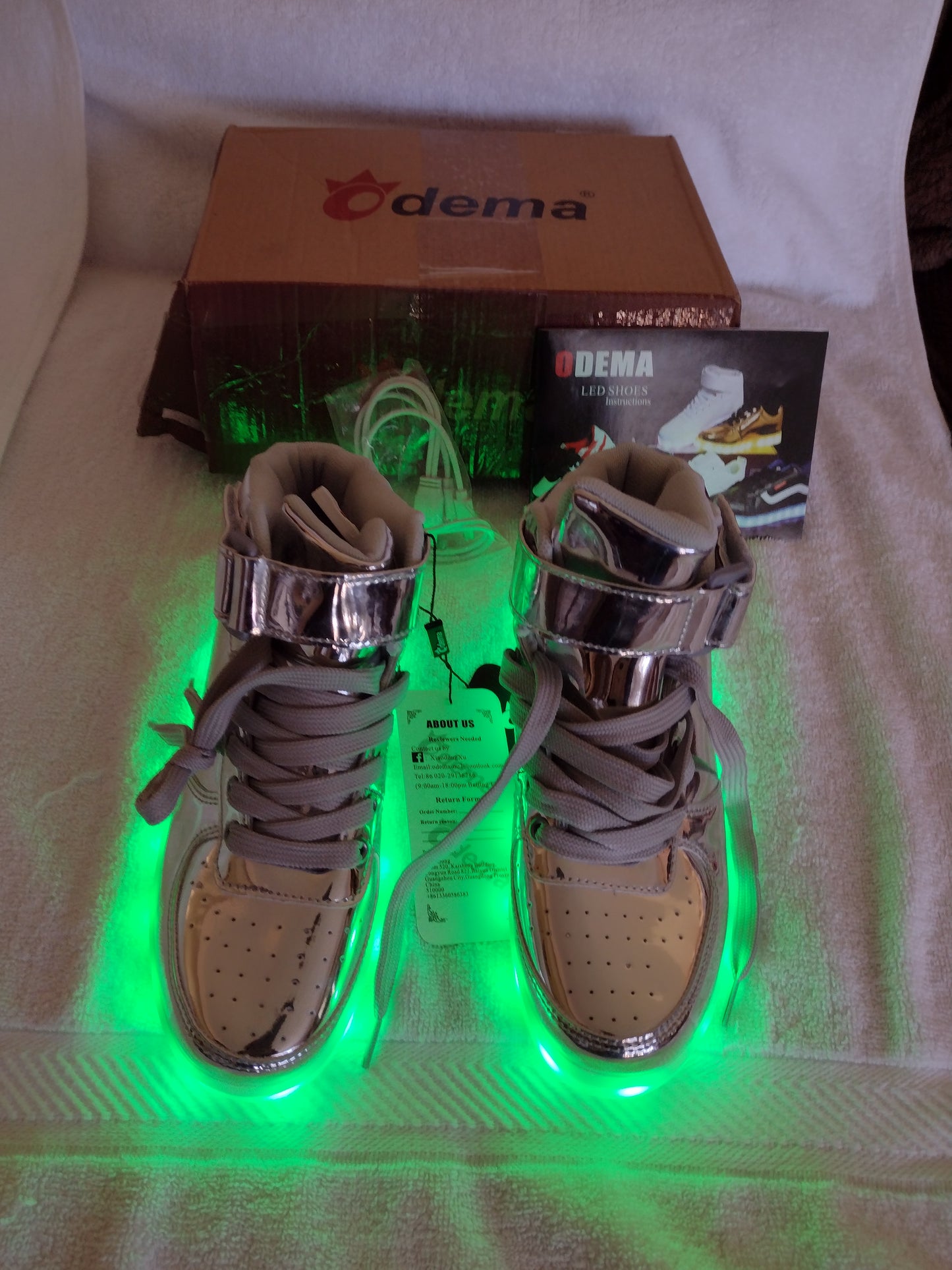 High Top LED Shoes by Odema Youth Size 4.5US