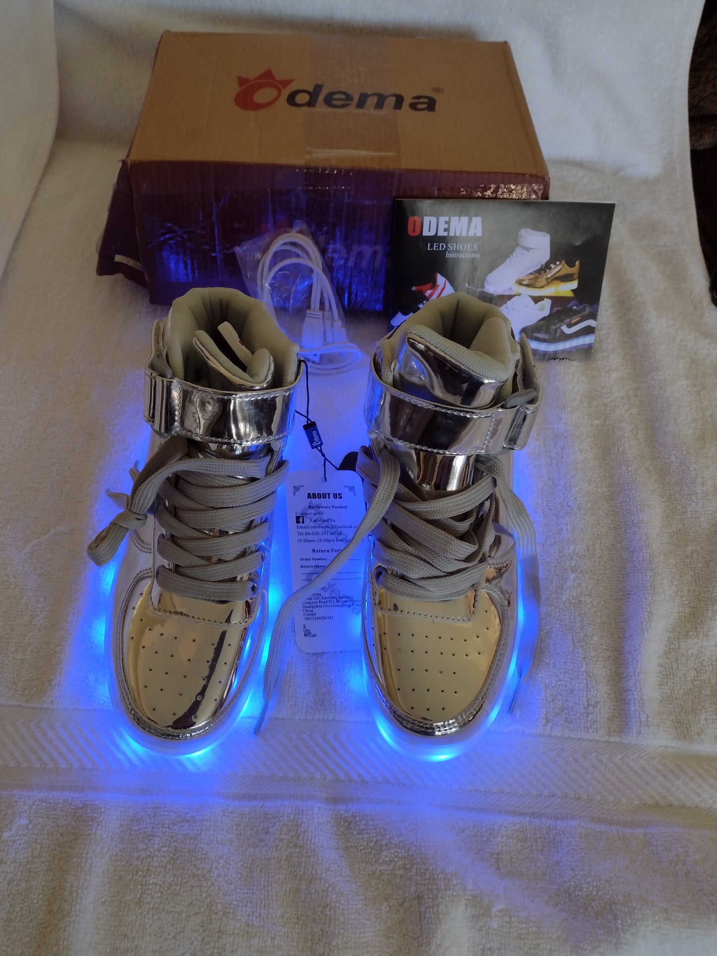 High Top LED Shoes by Odema Youth Size 4.5US
