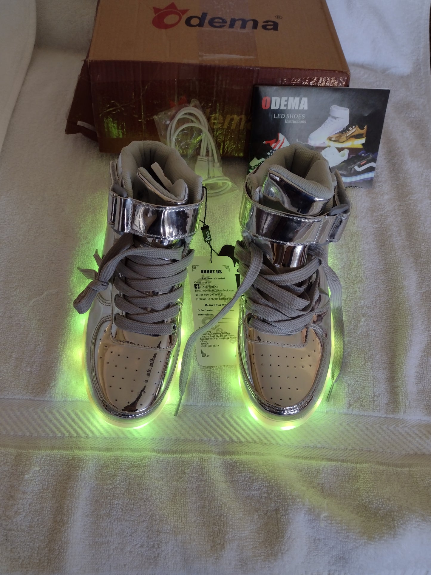 High Top LED Shoes by Odema Youth Size 4.5US