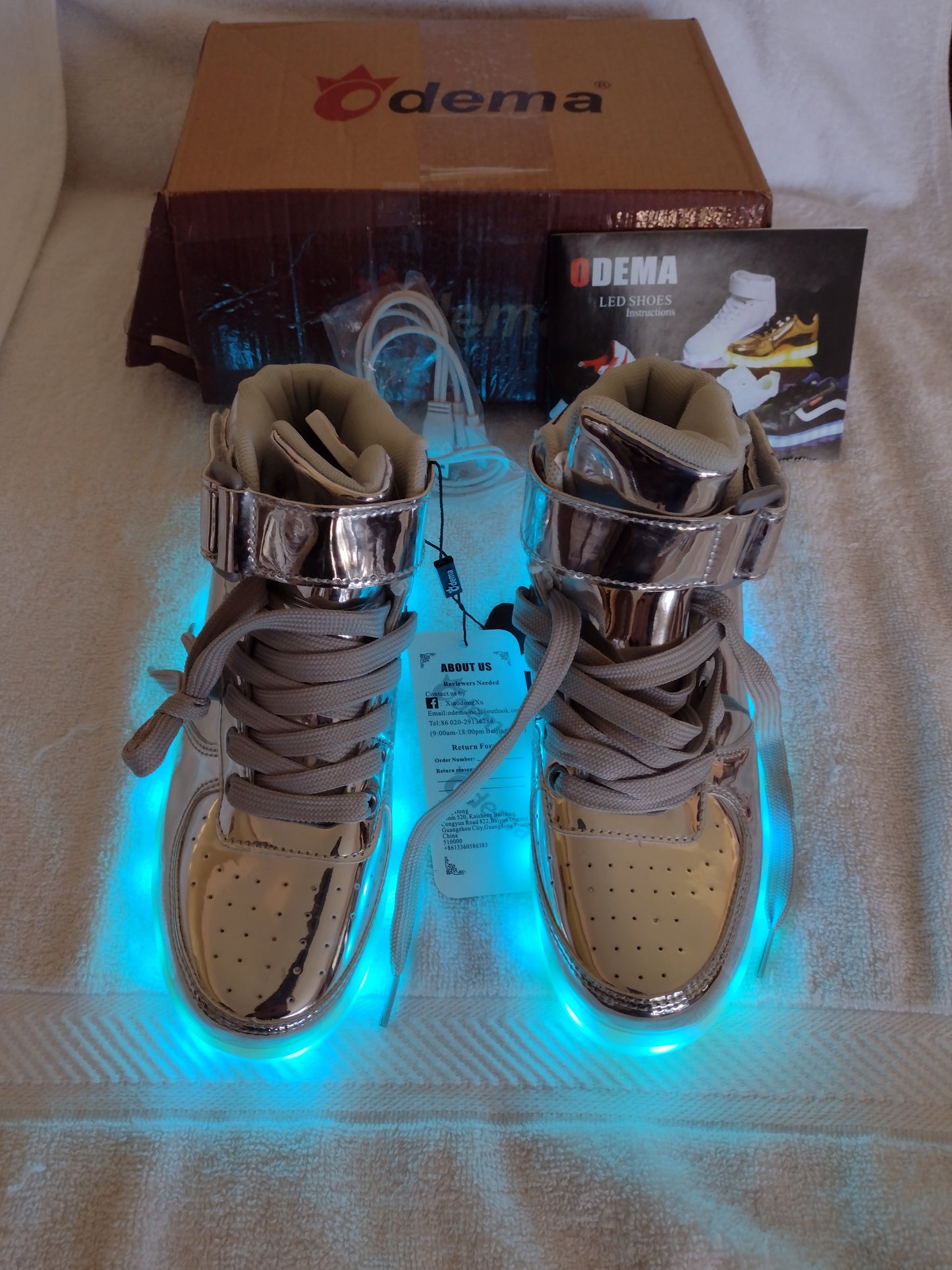 High Top LED Shoes by Odema Youth Size 4.5US