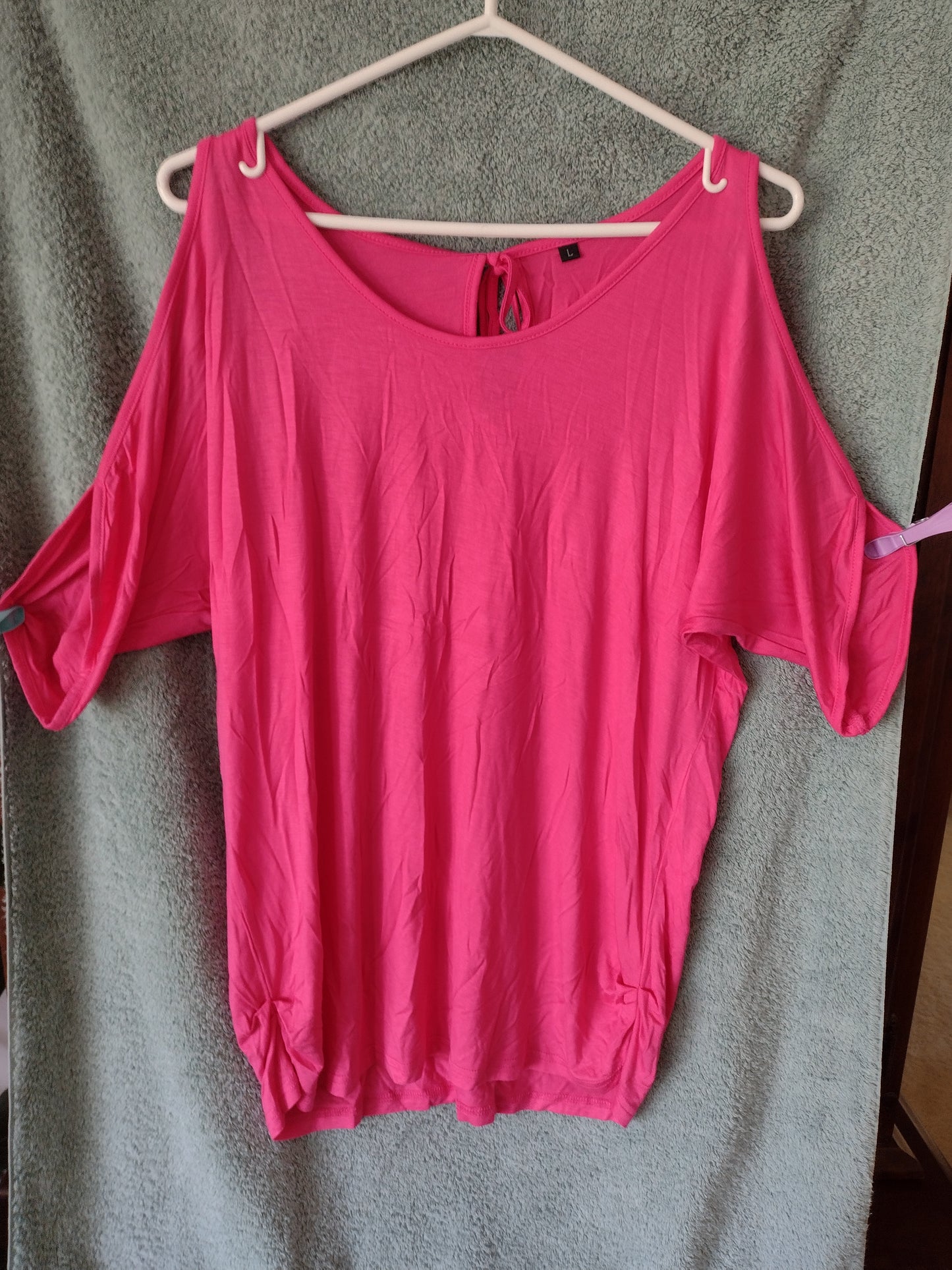 Women's Cold Shoulder Top Pink Size L