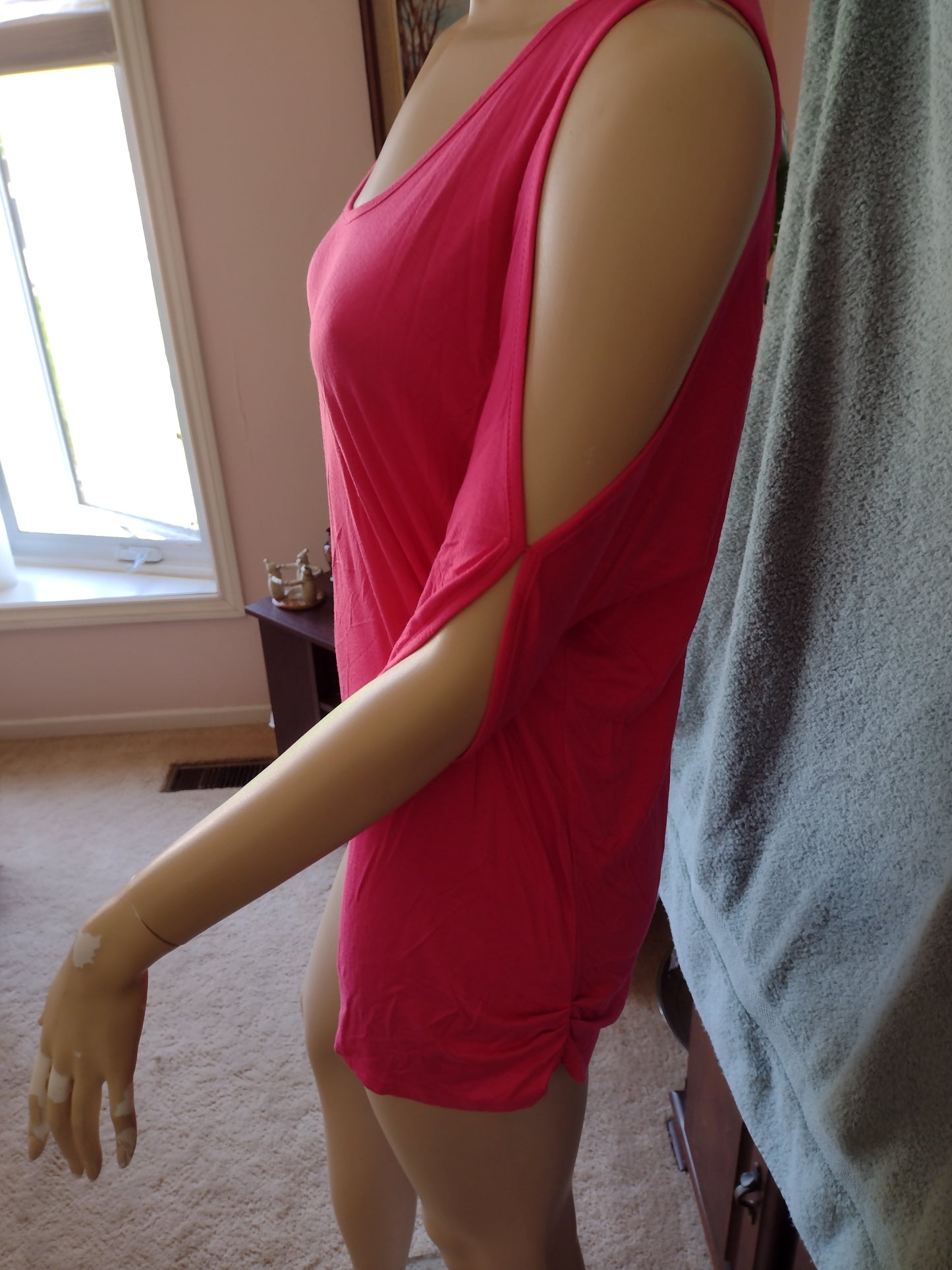 Women's Cold Shoulder Top Pink Size L