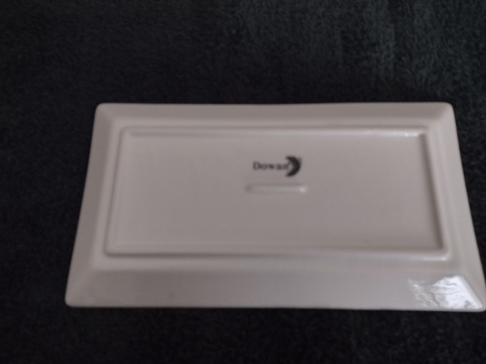 4 Porcelain Rectangular Serving Plates/Platters 9.7 x 5.4" by Dowan