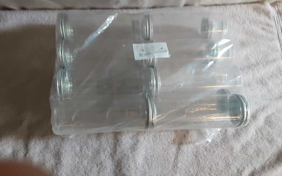 16 Clear Plastic Spice Jars/Food Storage Containers with Lids by Tebery