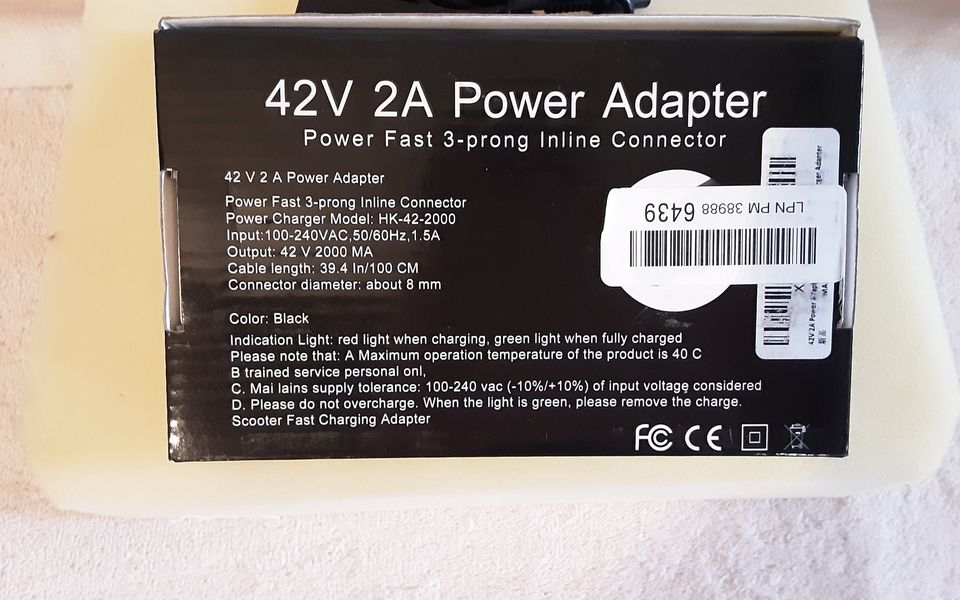 42v/2a power adapter