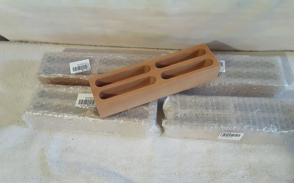 5Pc. Wooden 4-Card Business Card Holders by Nuobesty