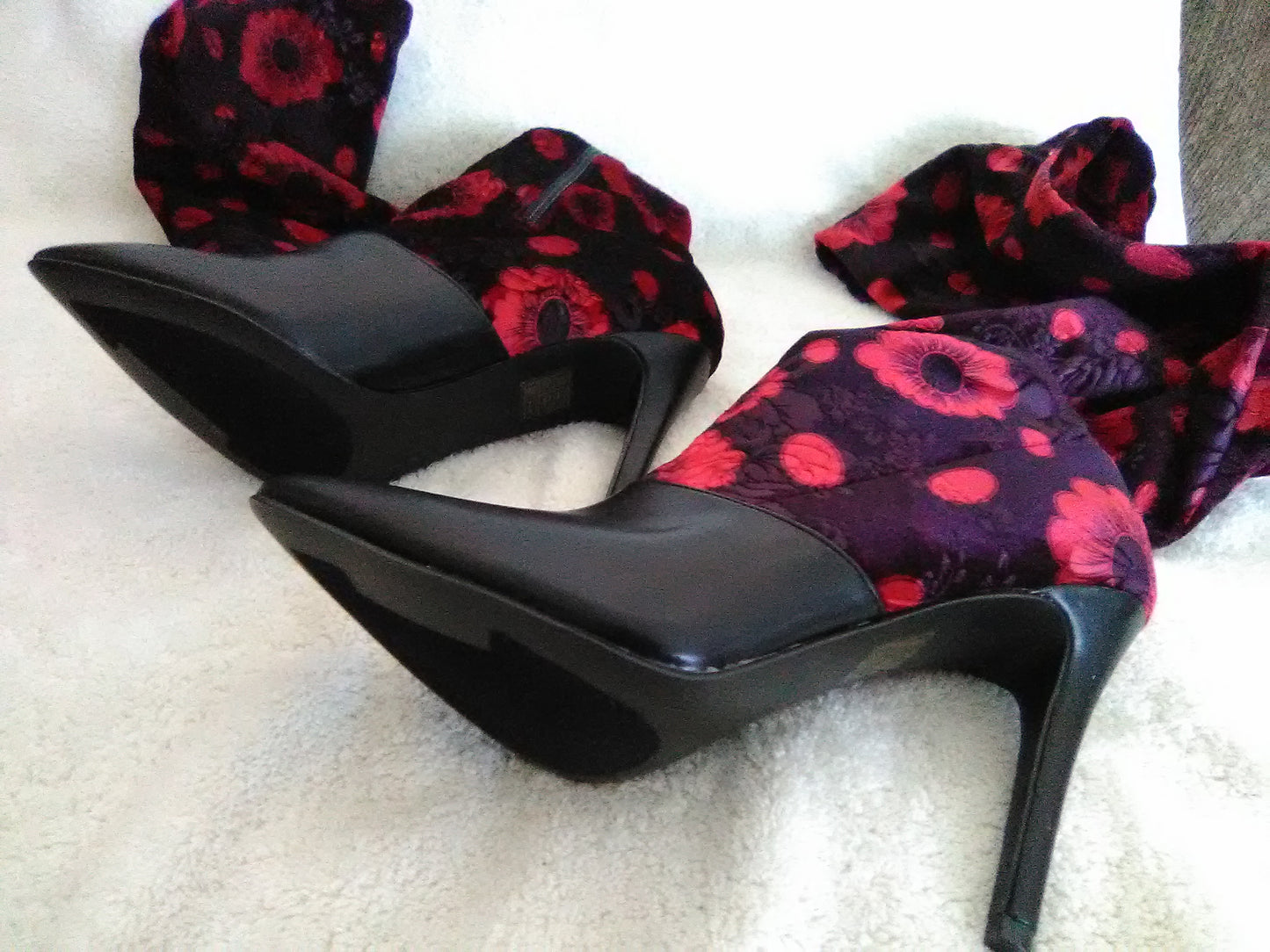 Thigh High Floral Patterned Fashion Boots 1416-1 by Mackin J Sizes 7, 7.5, 8, 9, 10