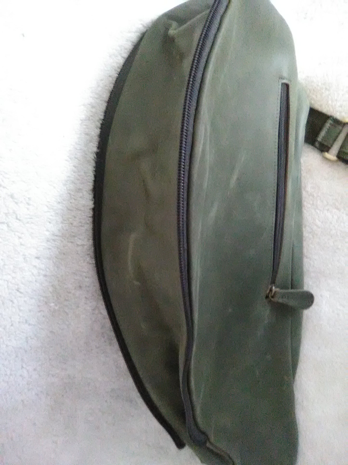 Polare Real Leather Cross Body Sling Bag Army Green