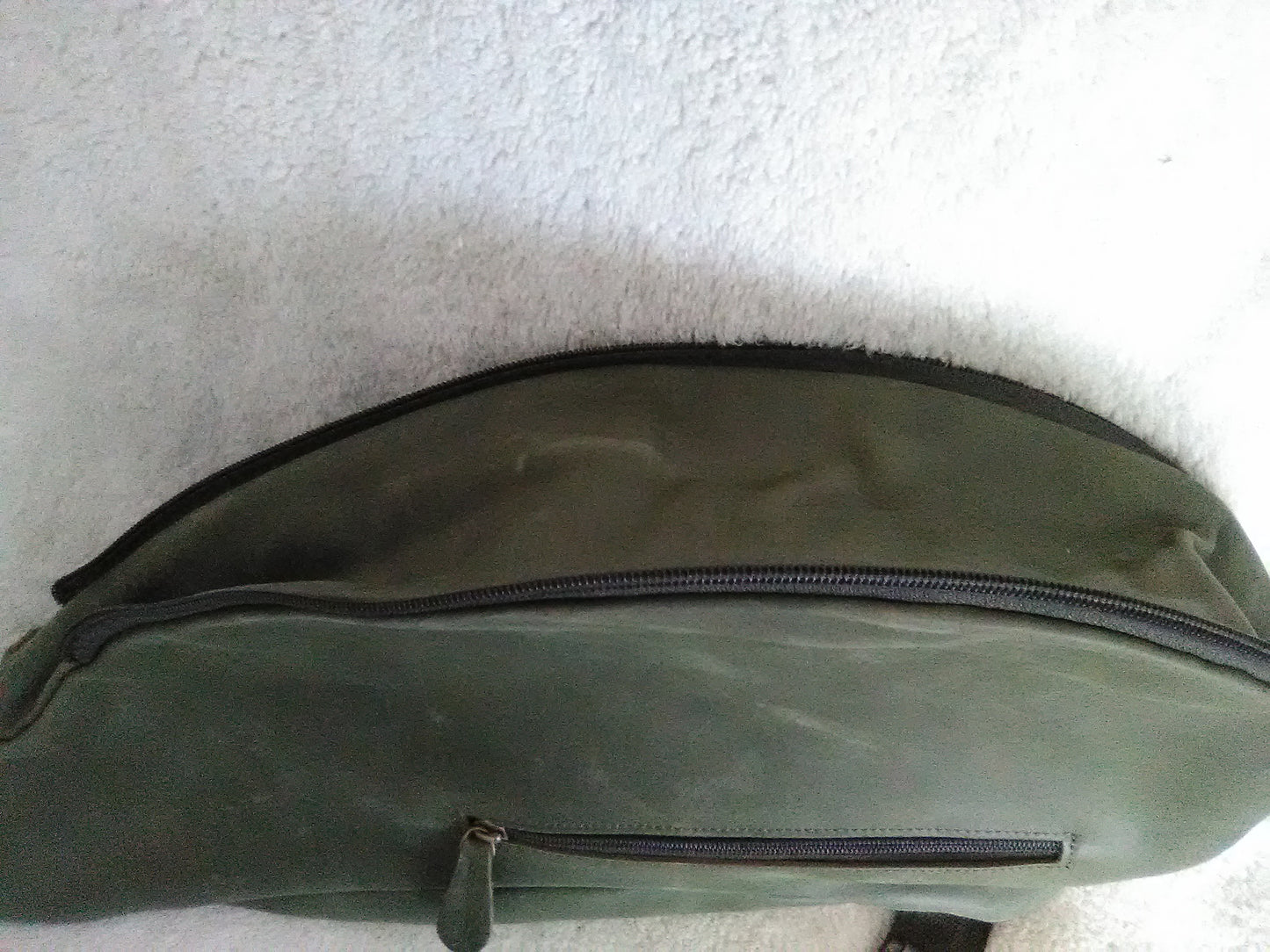 Polare Real Leather Cross Body Sling Bag Army Green
