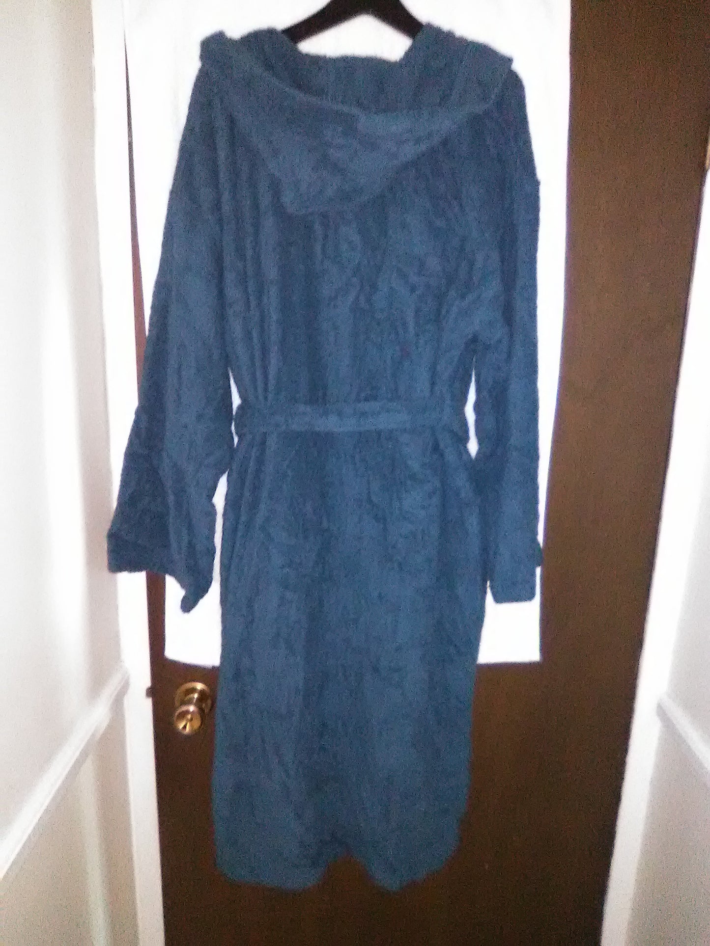 Men's Long Hooded Bathrobe by Arus Size L/XL Ocean Blue