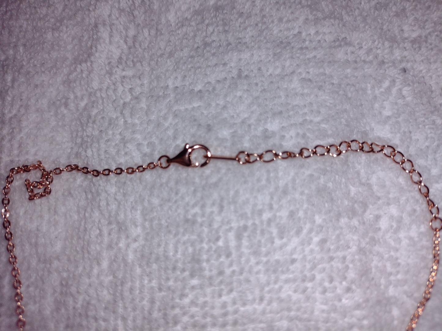 Sterling Silver "15" Necklace with Attached Pendant~Zirconias & Pink Stone