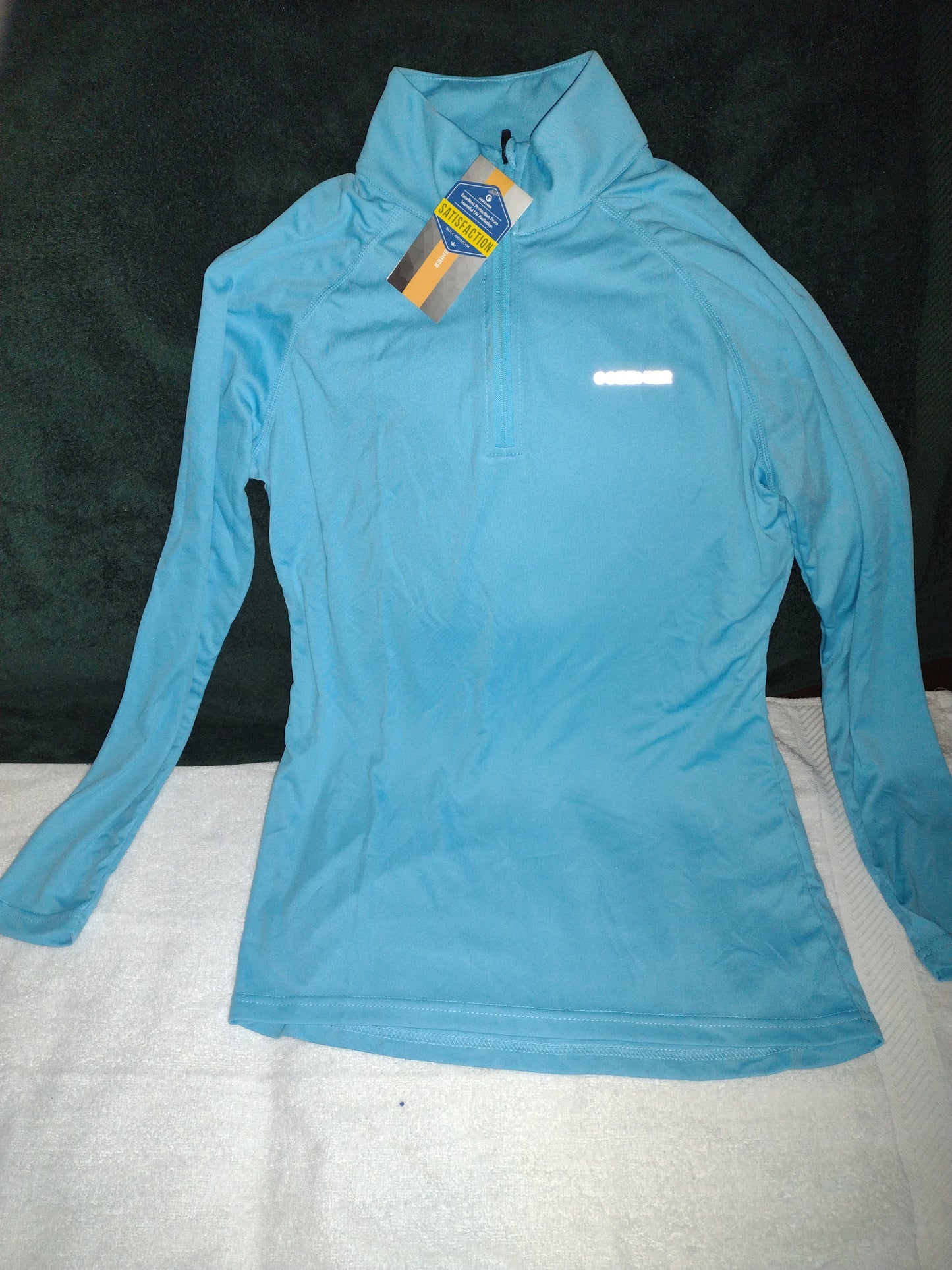 Women's Long Sleeve 1/4 Zip Sun Shirt for Running, Golfing, Hiking Size S