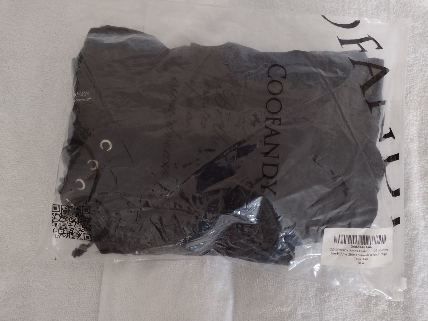 Men's Sleeveless Cotton Coofandy Shirt Size XXXL Black