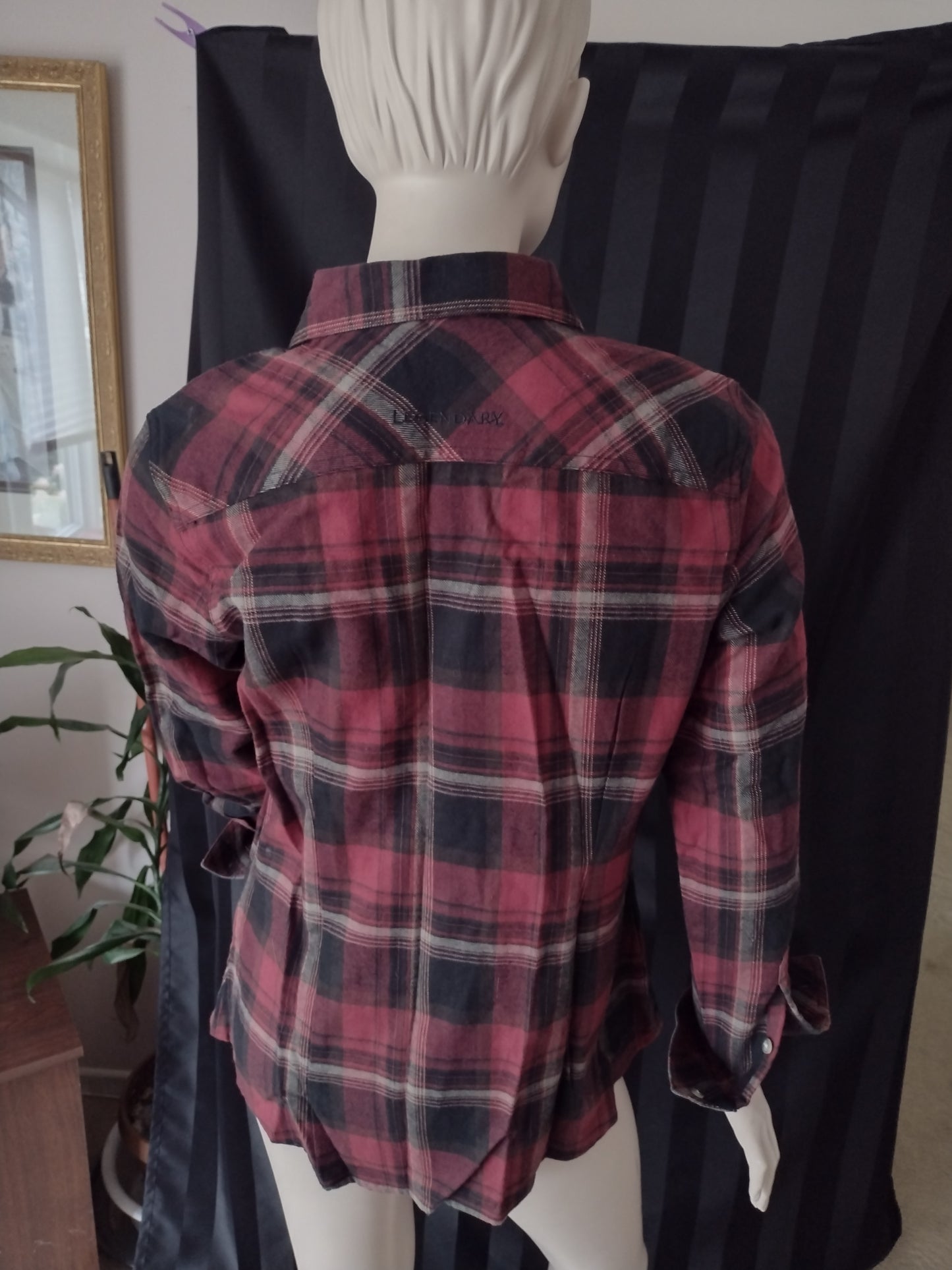 Women's Flannel Shirt Style 6345 by Cotton Escapes Forest Plaid Size M