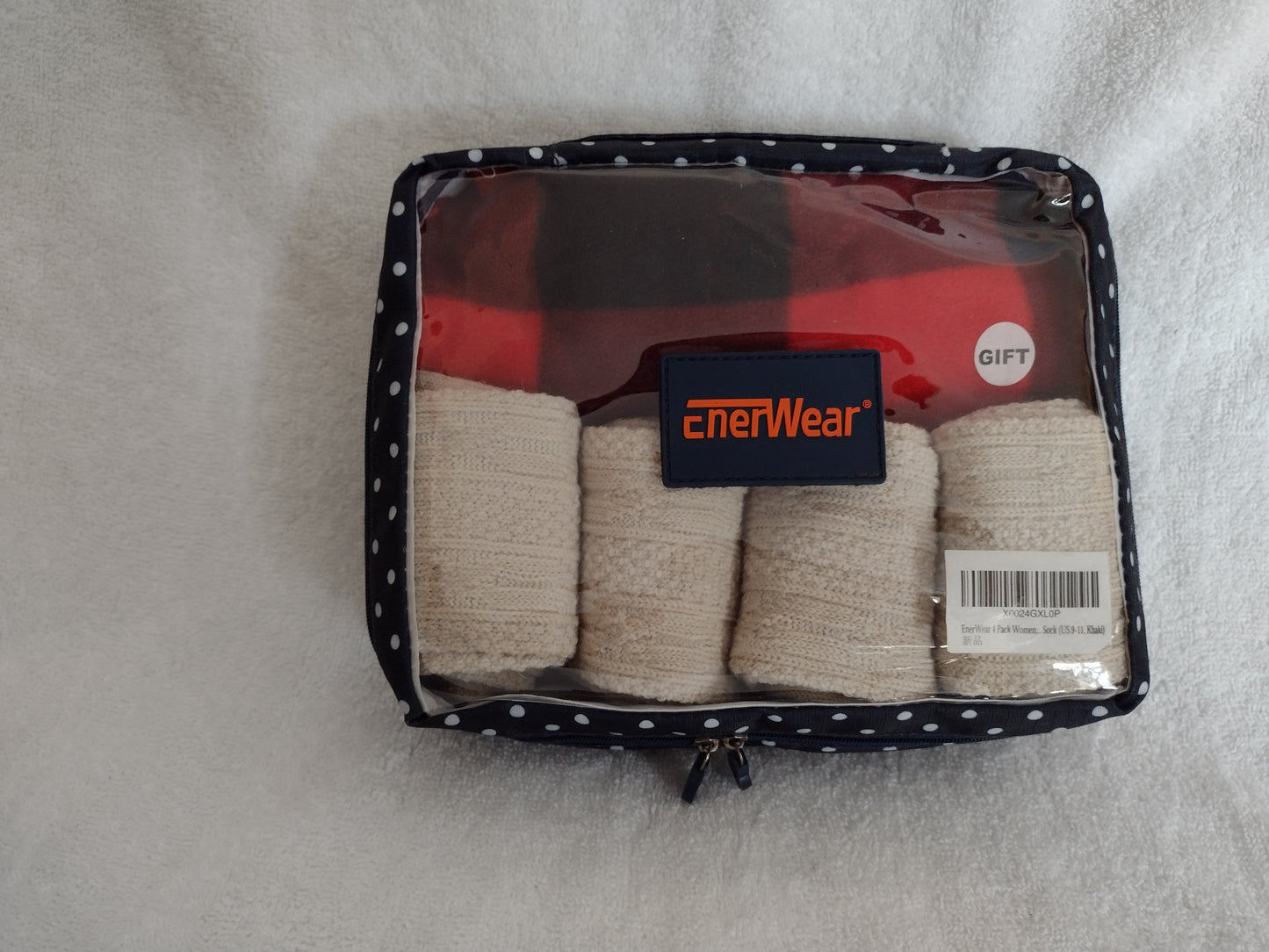 Women's 4Pk. Crew Socks by EnerWear Size 9-11 (Shoe Size 6-10 Khaki