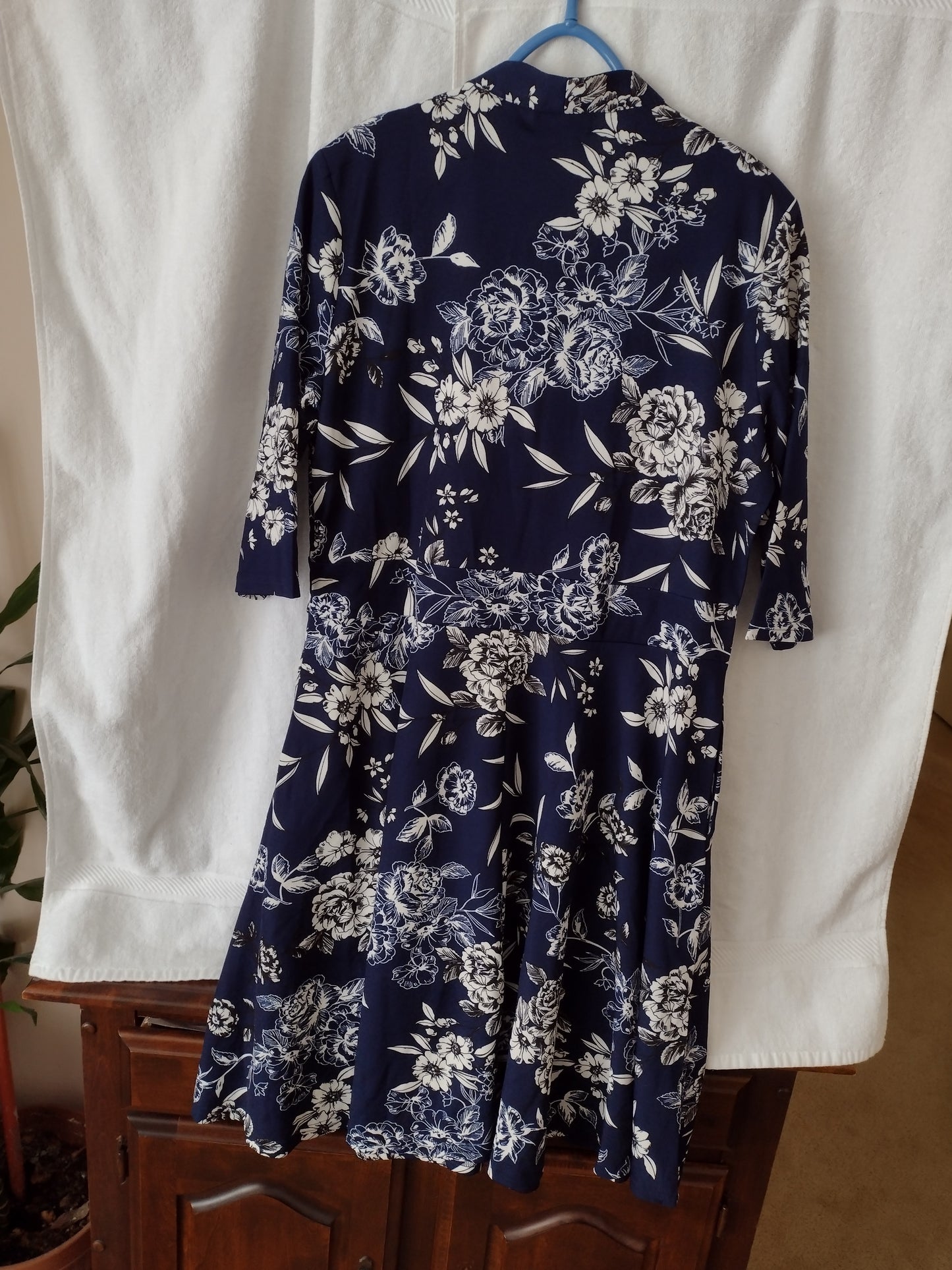 Women's Swing A-Line Dress by Bedoar Size 18W Navy and White