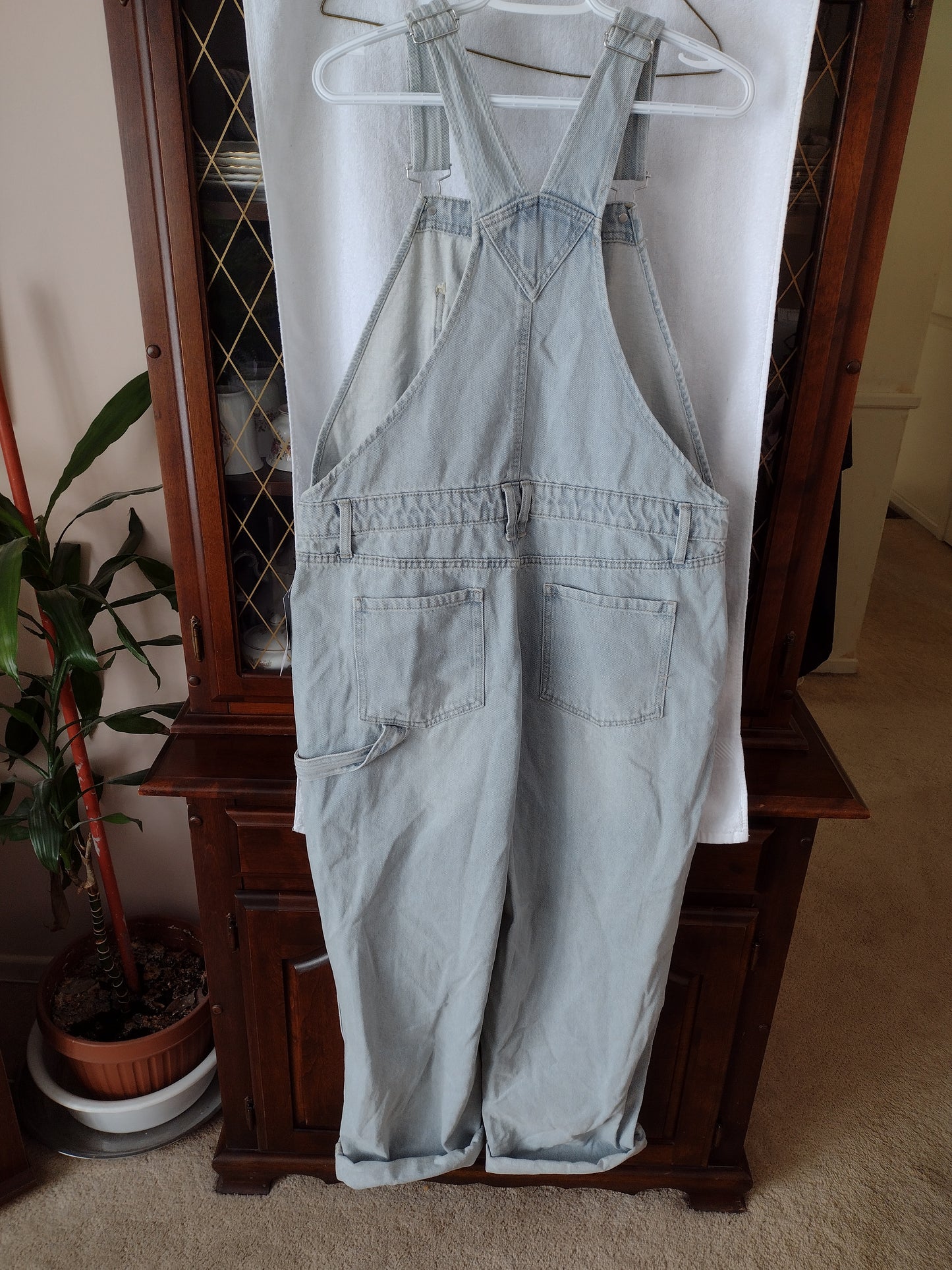 Women's Oversized Denim Overalls by Wild Fable Size L~Light Blue