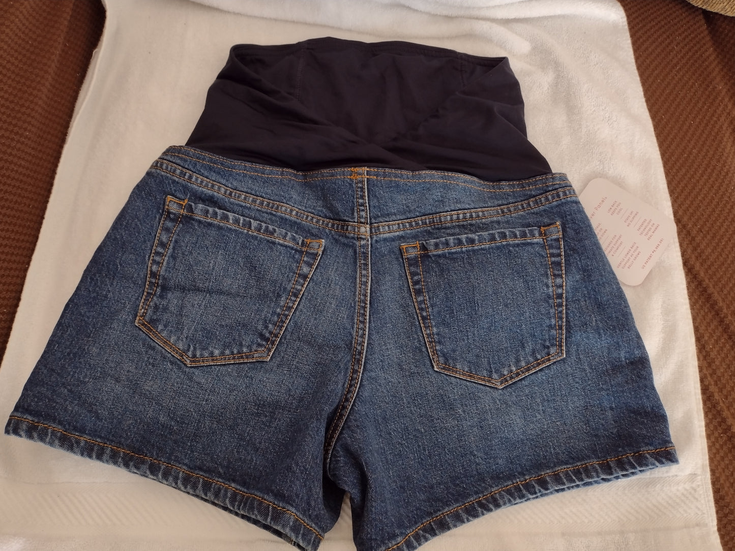Isabel Maternity Midi Short with Crossover Panel Size 2 Dark Wash