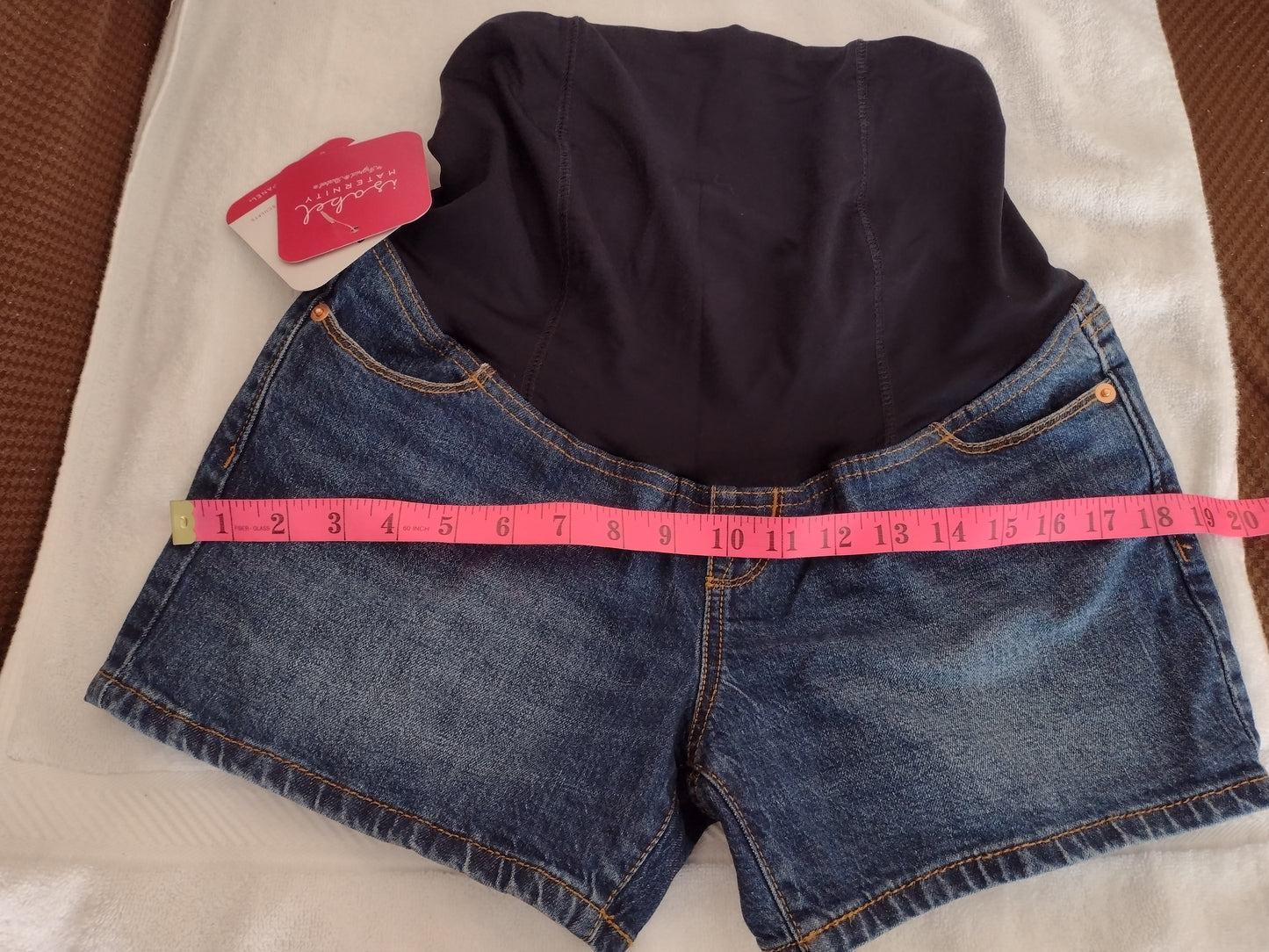 Isabel Maternity Midi Short with Crossover Panel Size 2 Dark Wash