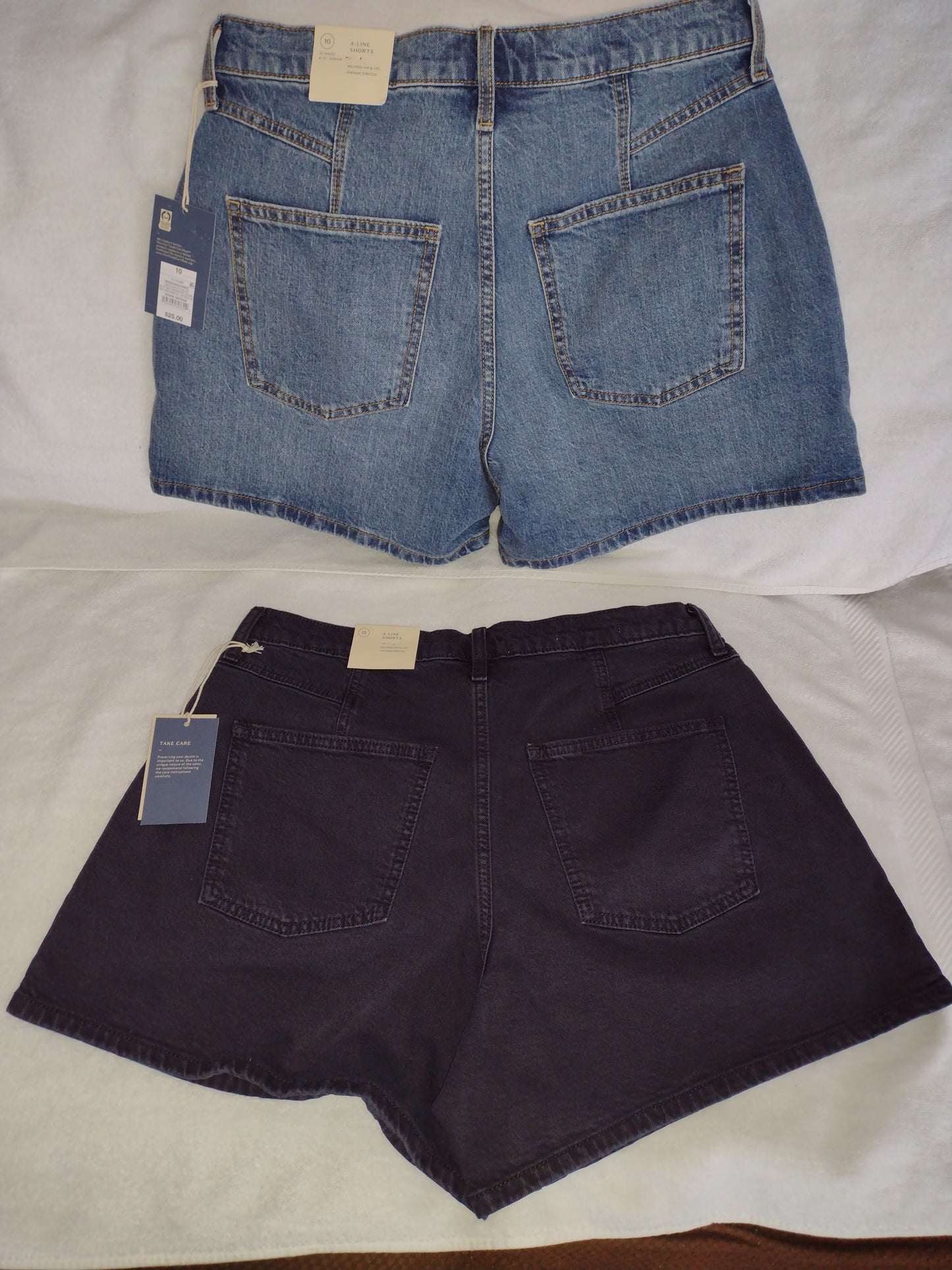 Women's High Rise A-Line Midi Denim Shorts
