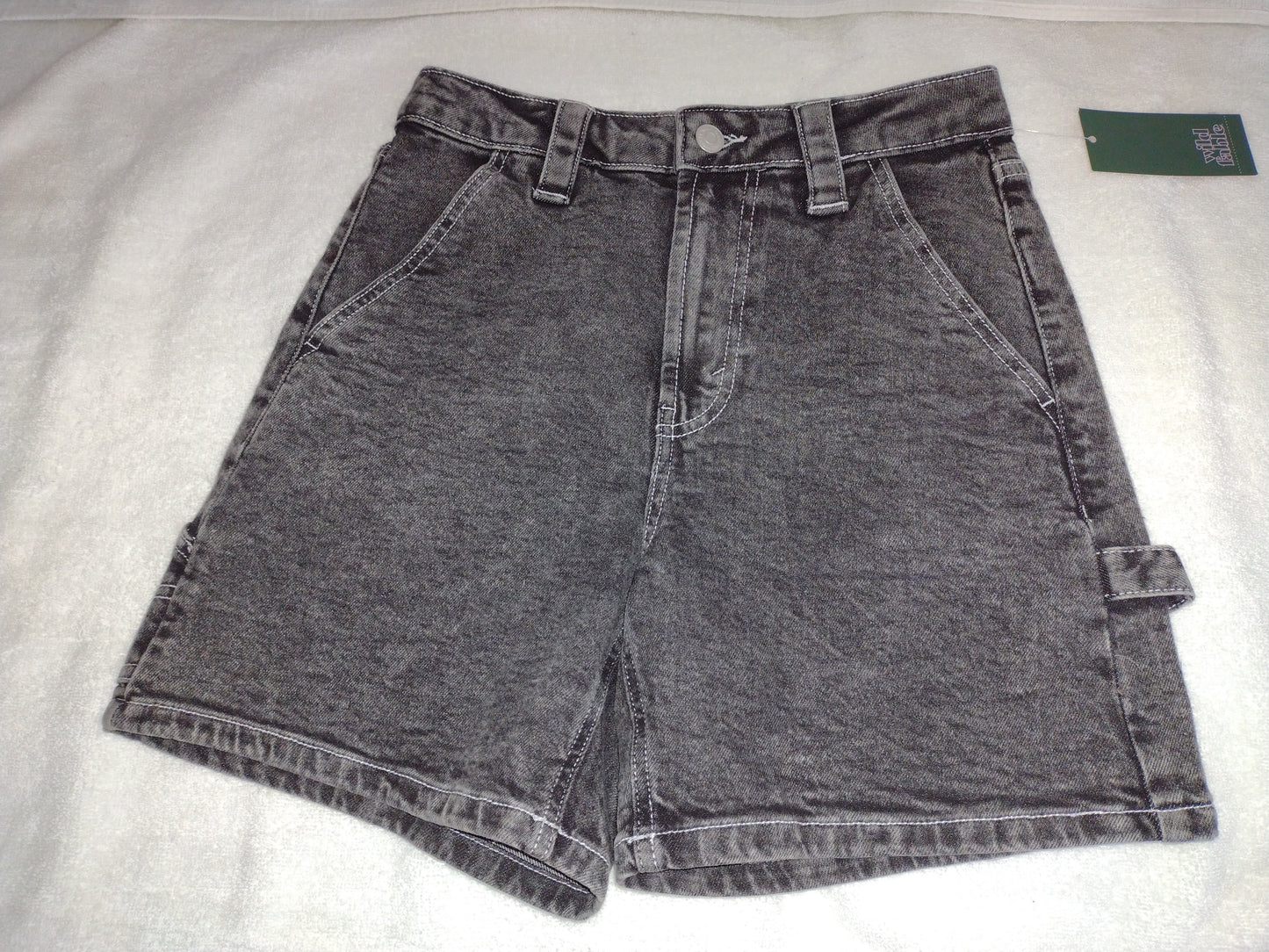 Women's Highest Rise Utility Denim Shorts Gray Wash Size 00 and 10
