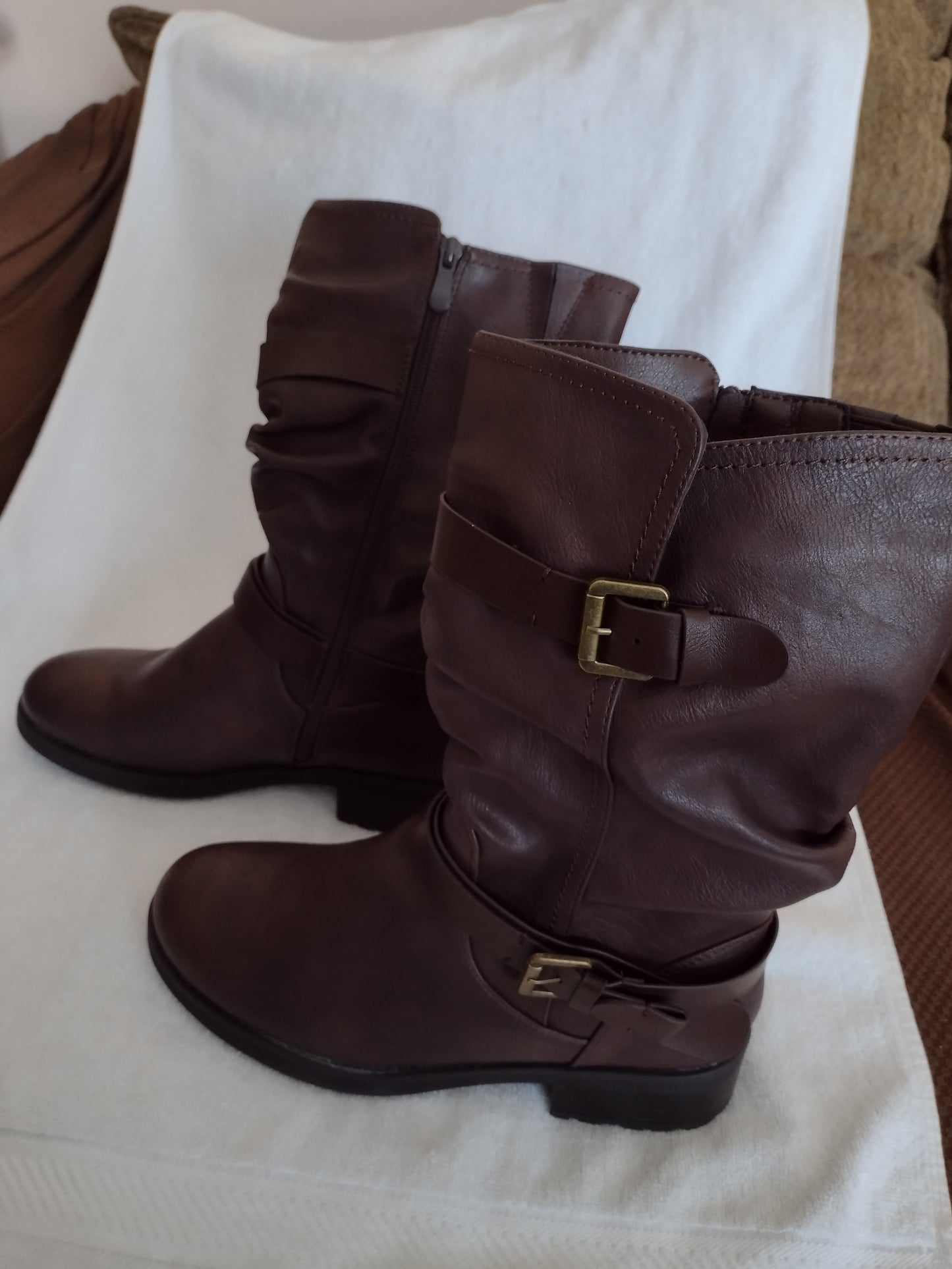 Women's Dream Pairs Pocono Mid-Calf Winter Boots Size 12 Brown