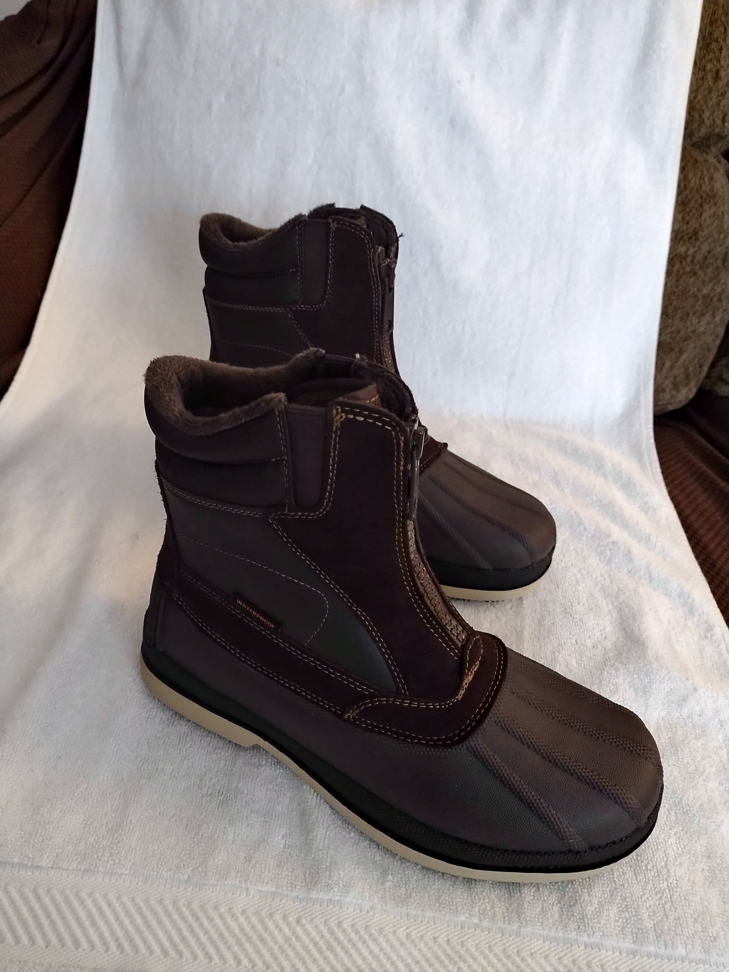 Men's Warm Thinsulate Lined Winter Hiking Boots by Nortiv 8 Brown/Black Size 41.5/8.5US