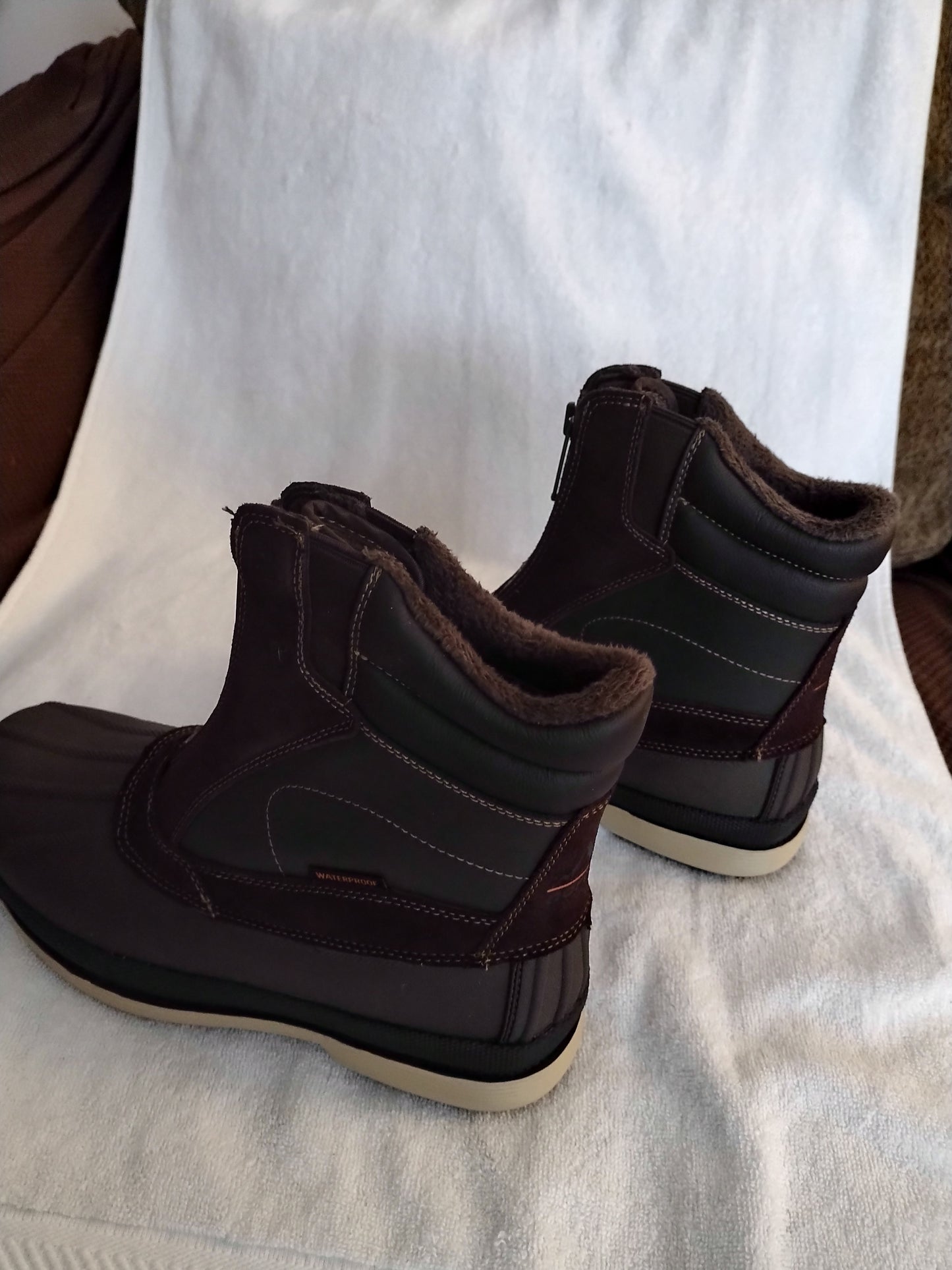 Men's Warm Thinsulate Lined Winter Hiking Boots by Nortiv 8 Brown/Black Size 41.5/8.5US