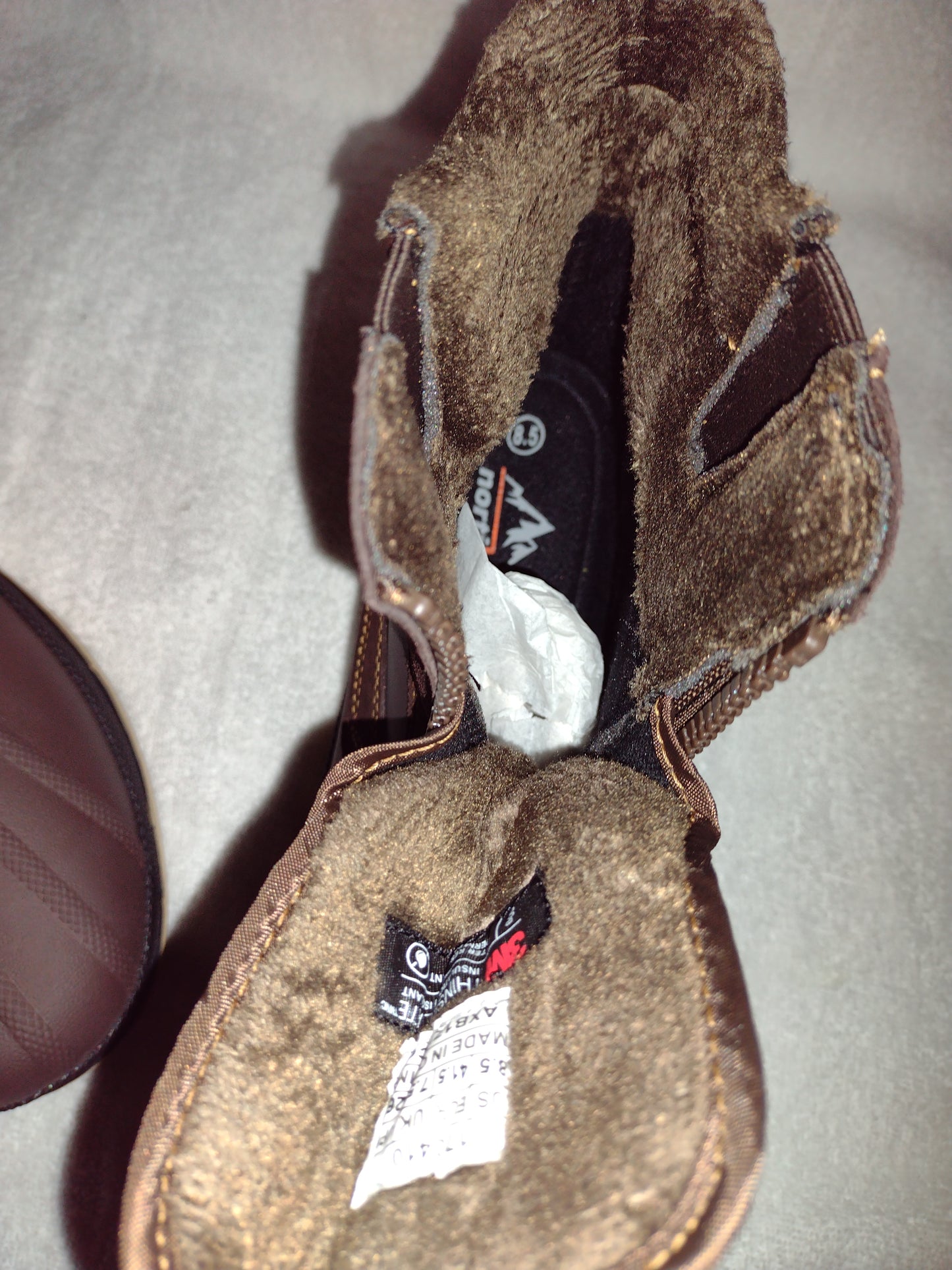 Men's Warm Thinsulate Lined Winter Hiking Boots by Nortiv 8 Brown/Black Size 41.5/8.5US