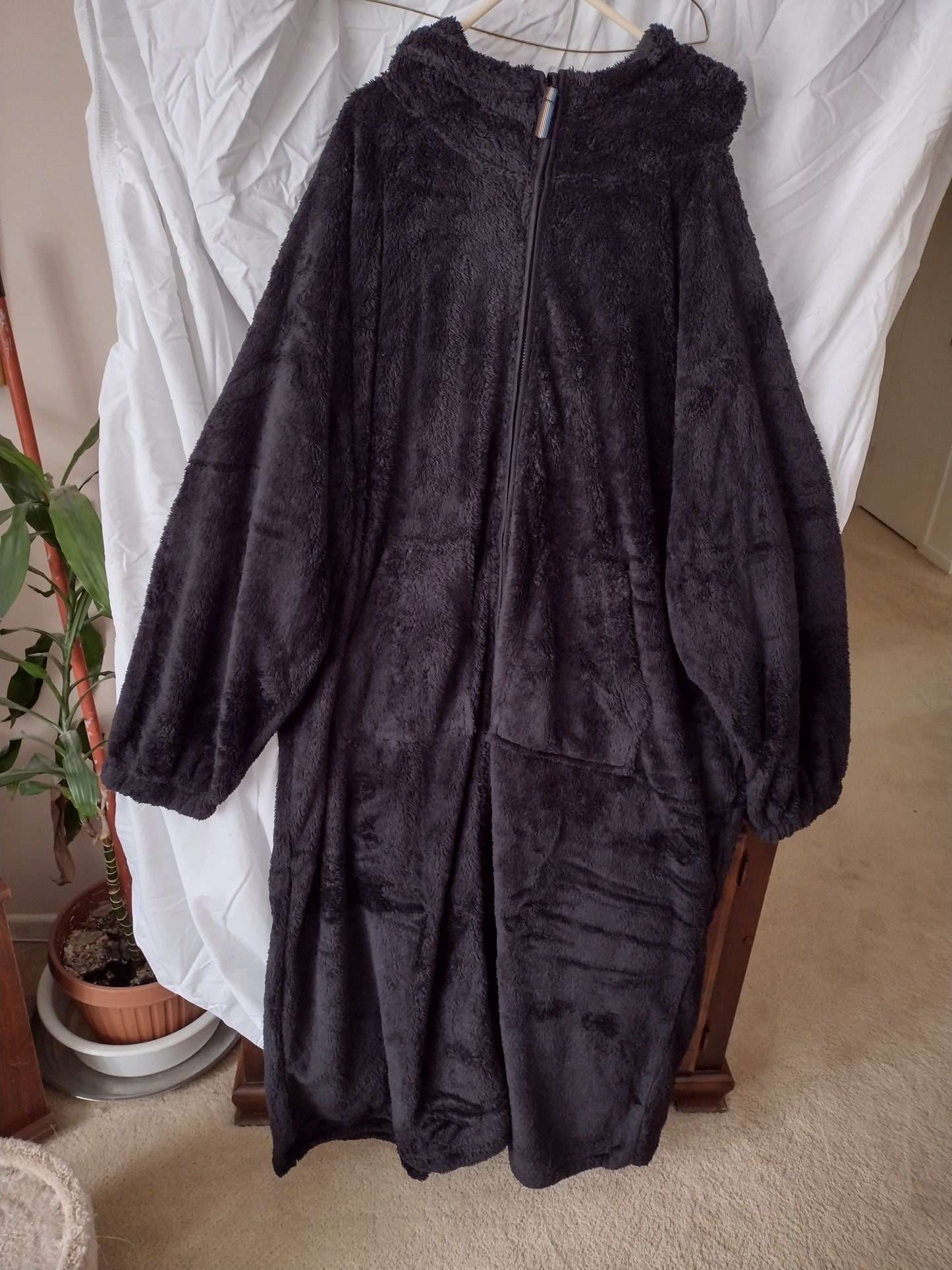 Men's Full Length Hooded Bathrobe by David Archy Size 4XL Black
