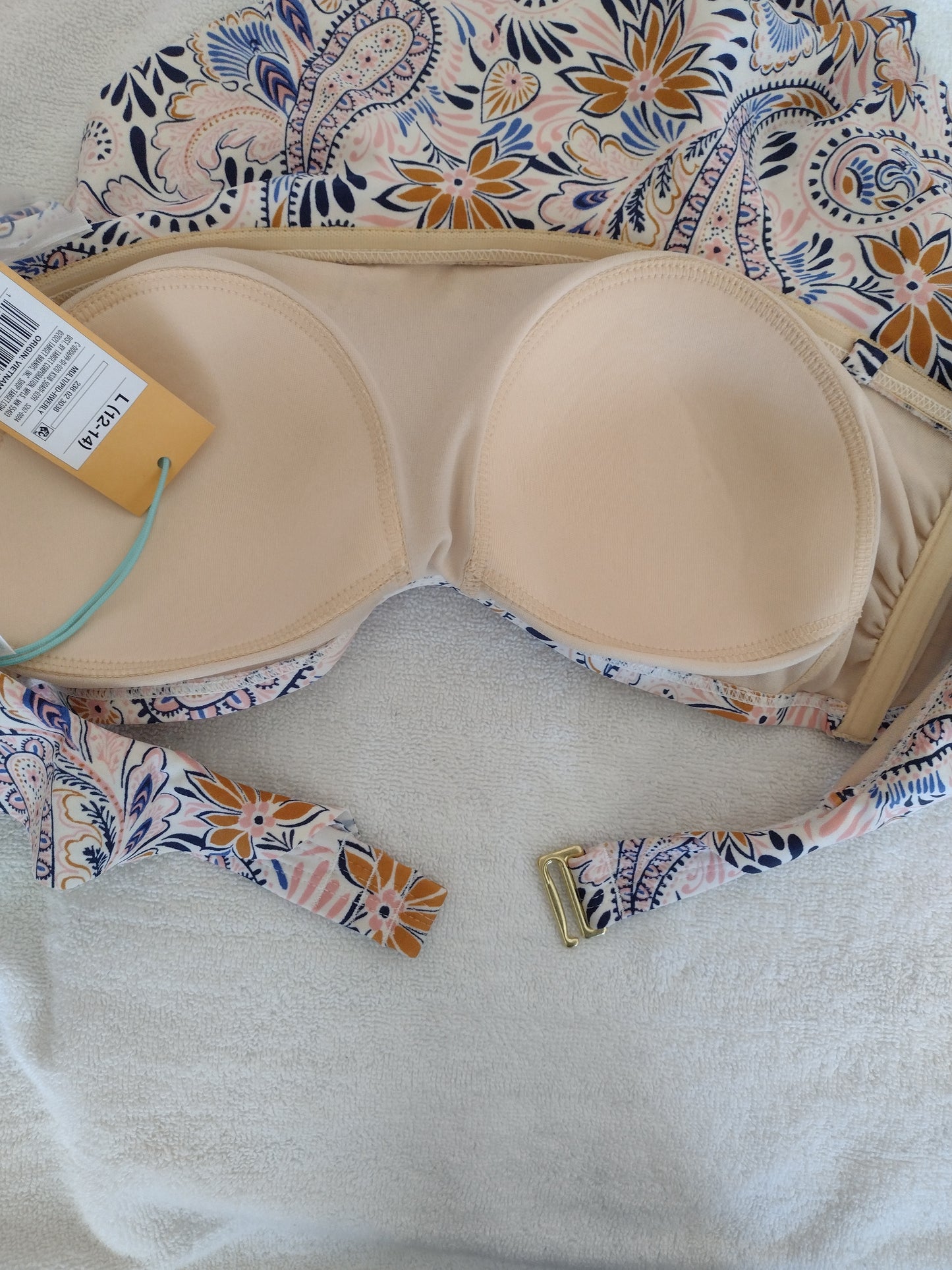Women's 2-Tier Ruffle Bandeau Bikini Tops Sizes L (12-14), XL (16-18) and D/DD