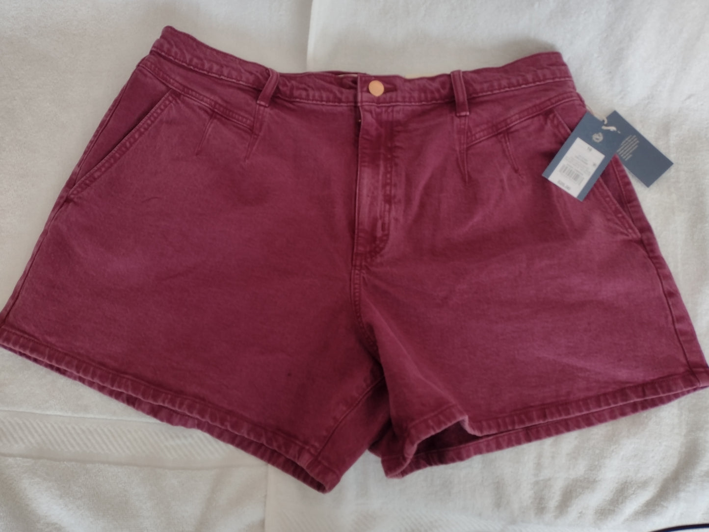 Women's High-Rise A-Line Jean Shorts Purple Size 16