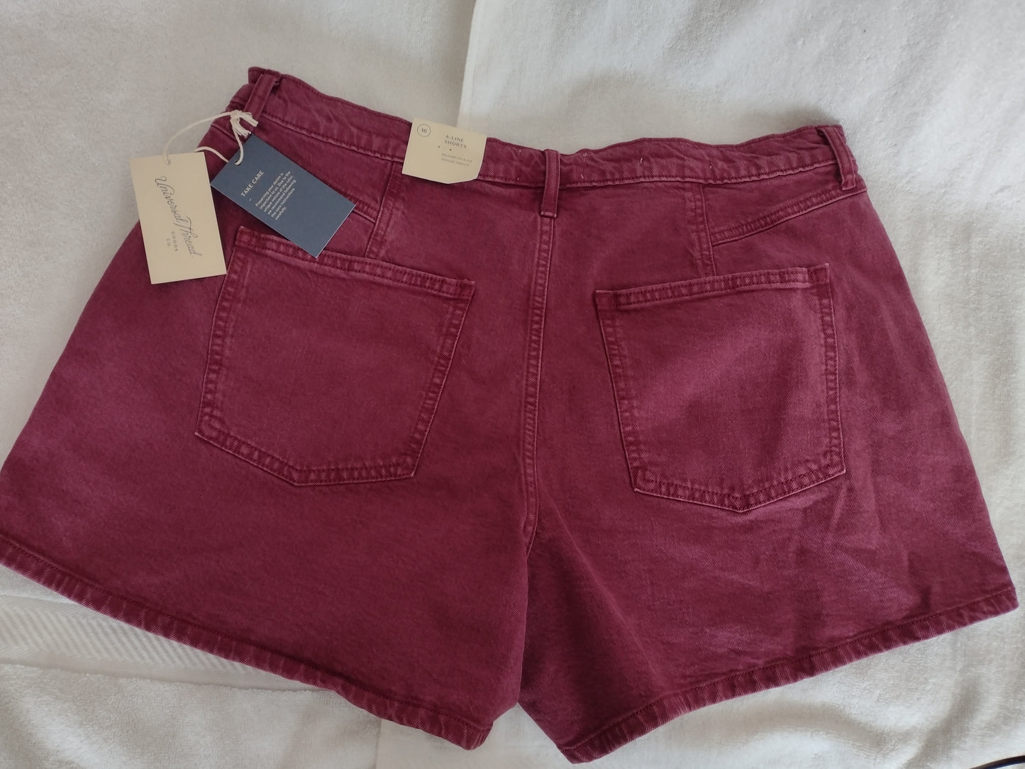 Women's High-Rise A-Line Jean Shorts Purple Size 16