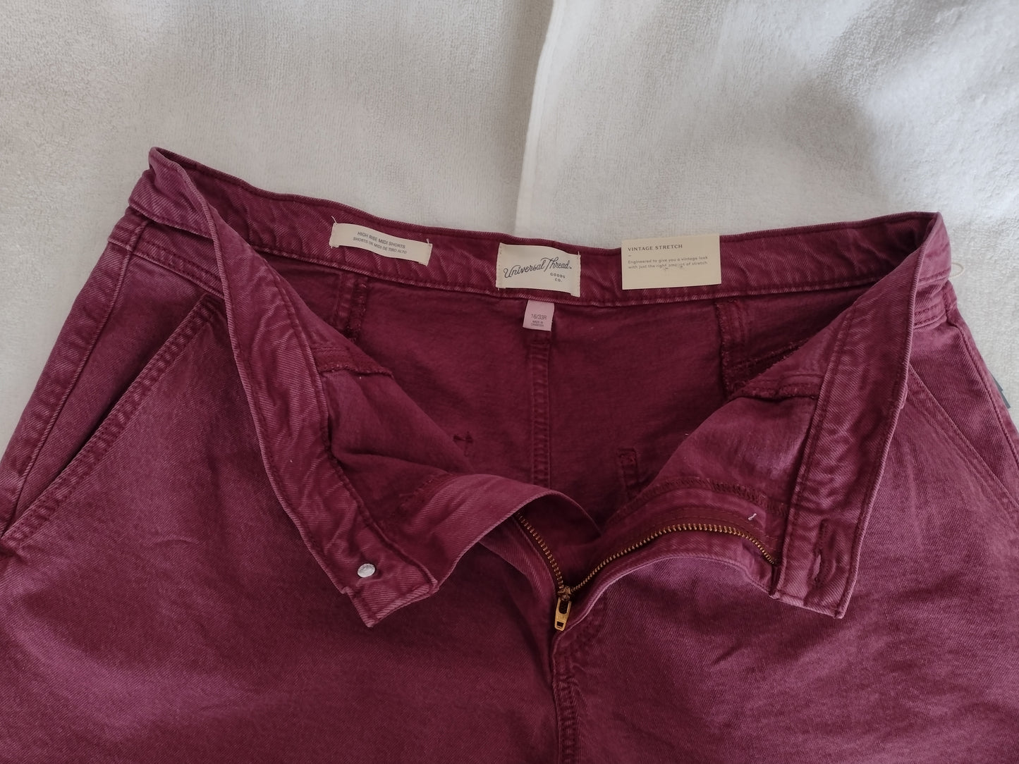 Women's High-Rise A-Line Jean Shorts Purple Size 16